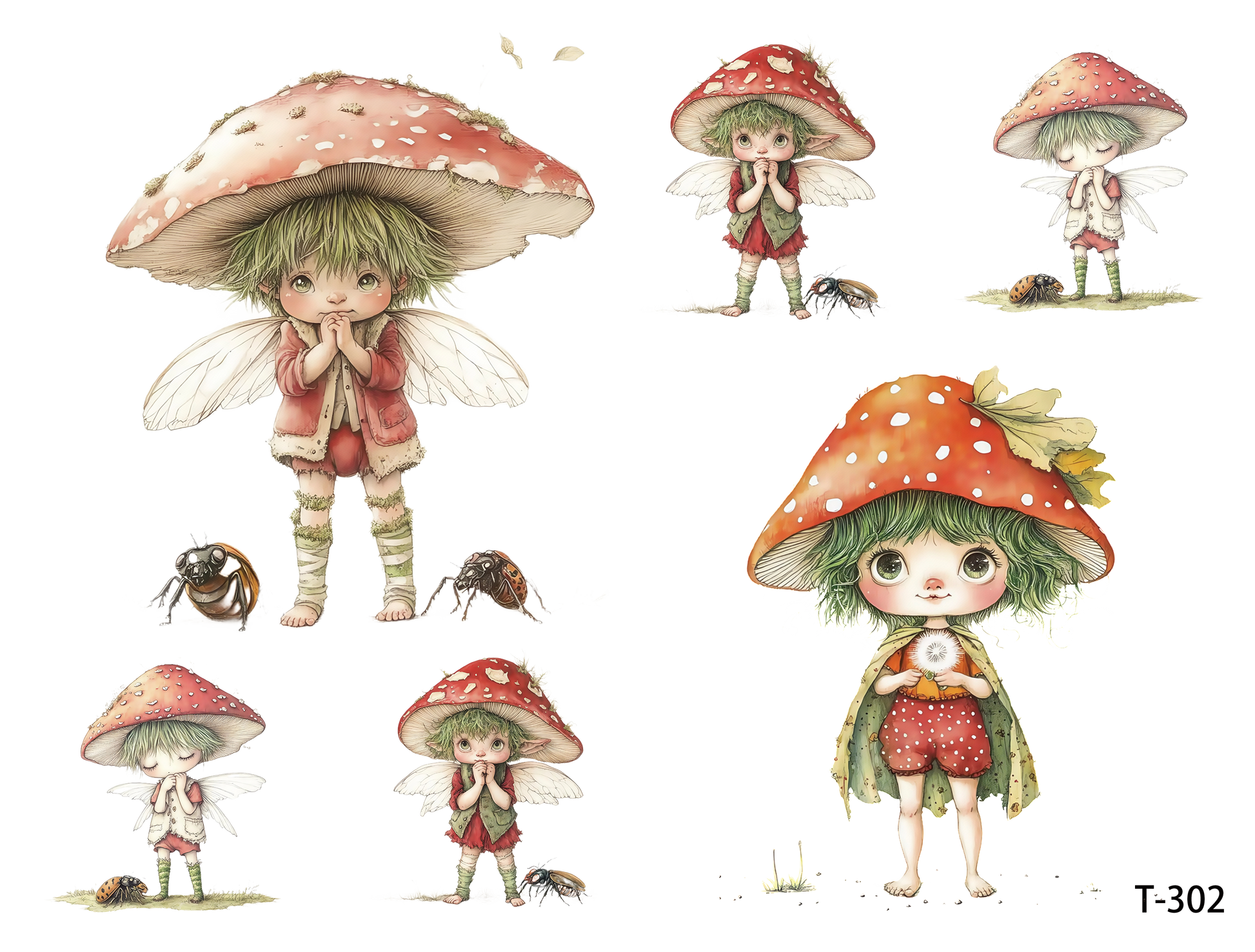 T301-T310 3D pre-cut embossed sticker 1pcs(4.92*3.74 inch) T302