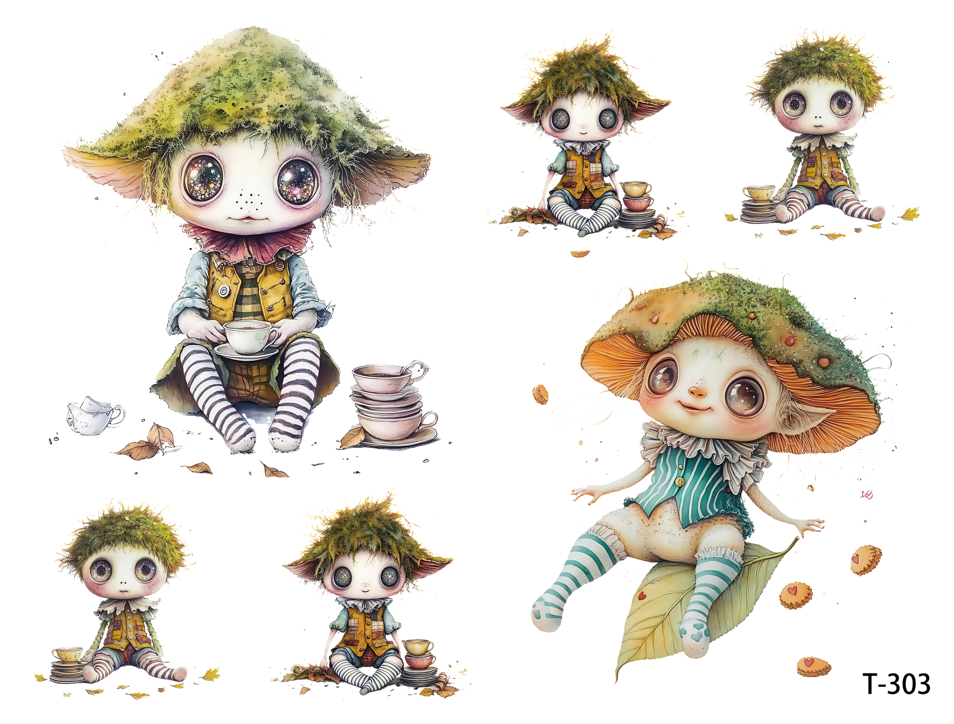 T301-T310 3D pre-cut embossed sticker 1pcs(4.92*3.74 inch) T303