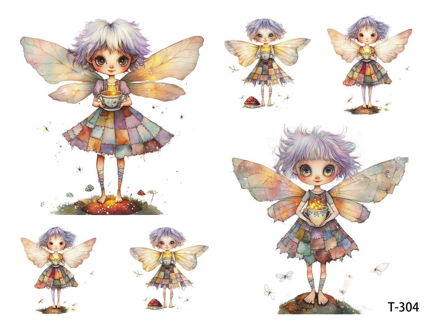 T301-T310 3D pre-cut embossed sticker 1pcs(4.92*3.74 inch) T304