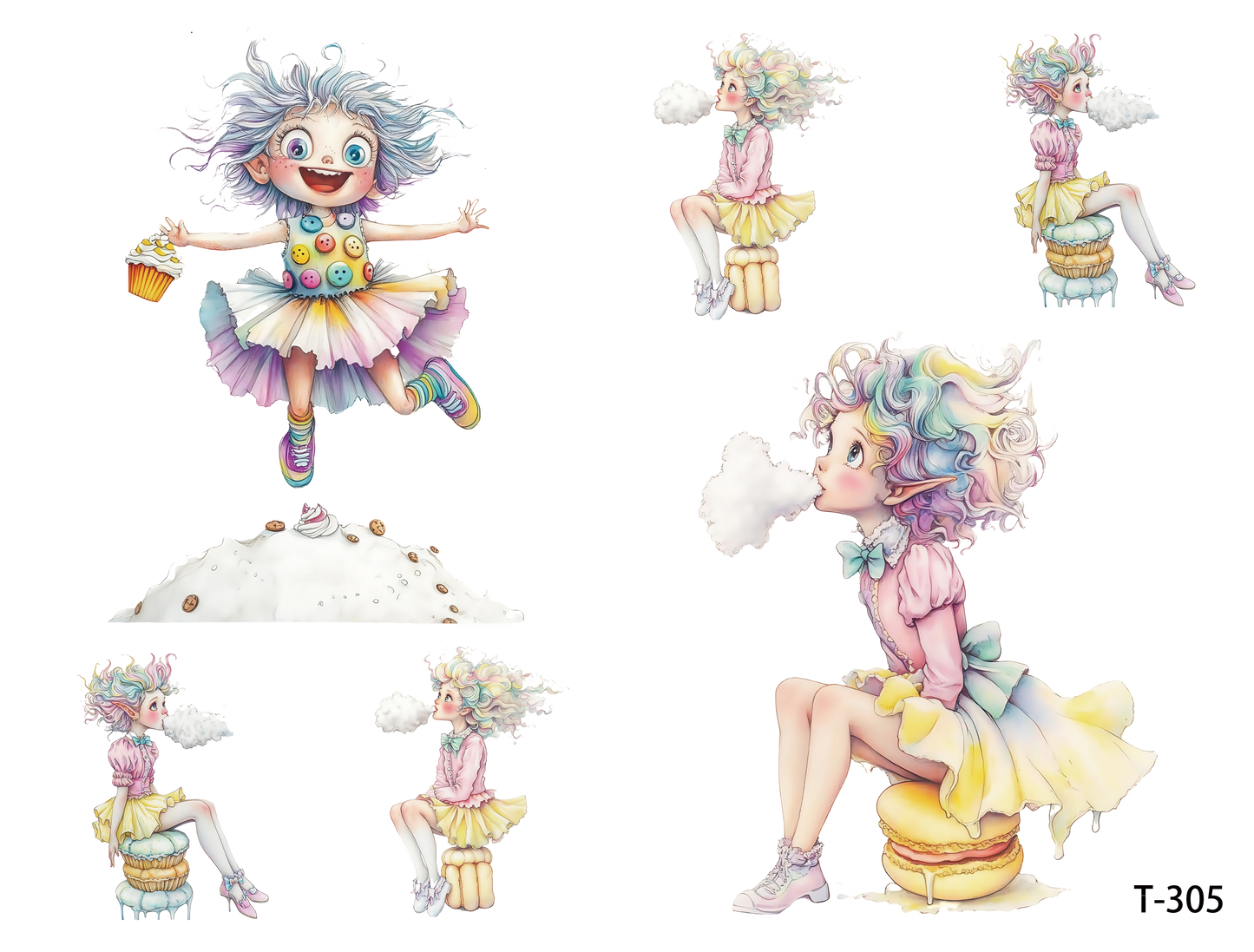 T301-T310 3D pre-cut embossed sticker 1pcs(4.92*3.74 inch) T305