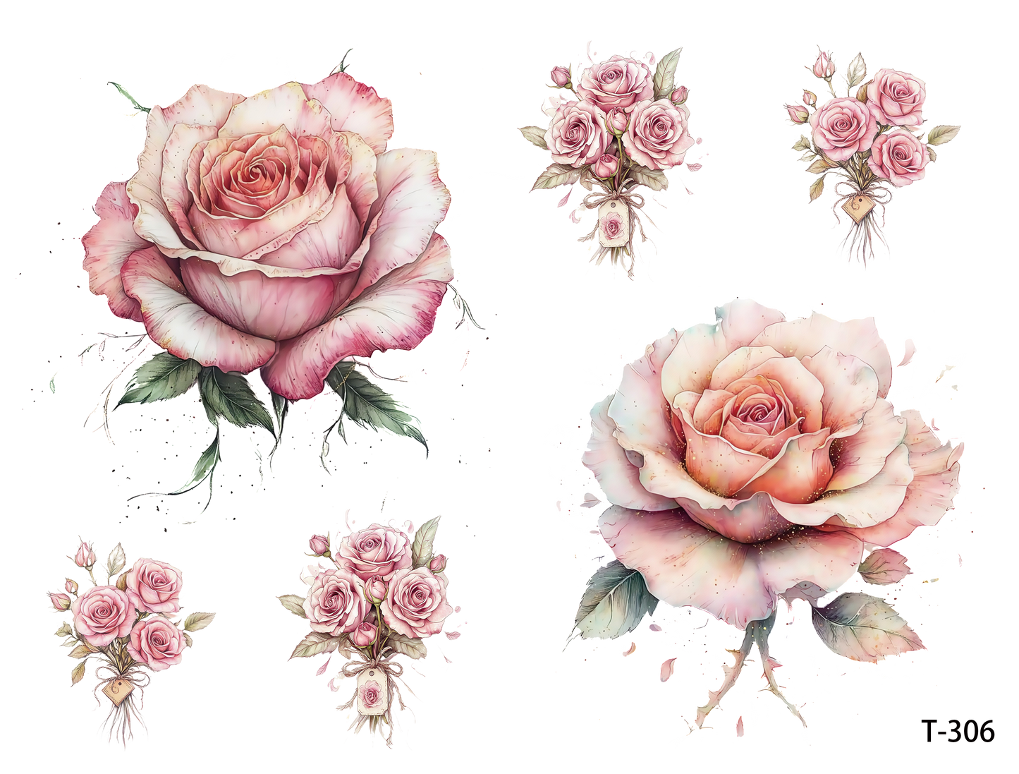 T301-T310 3D pre-cut embossed sticker 1pcs(4.92*3.74 inch) T306