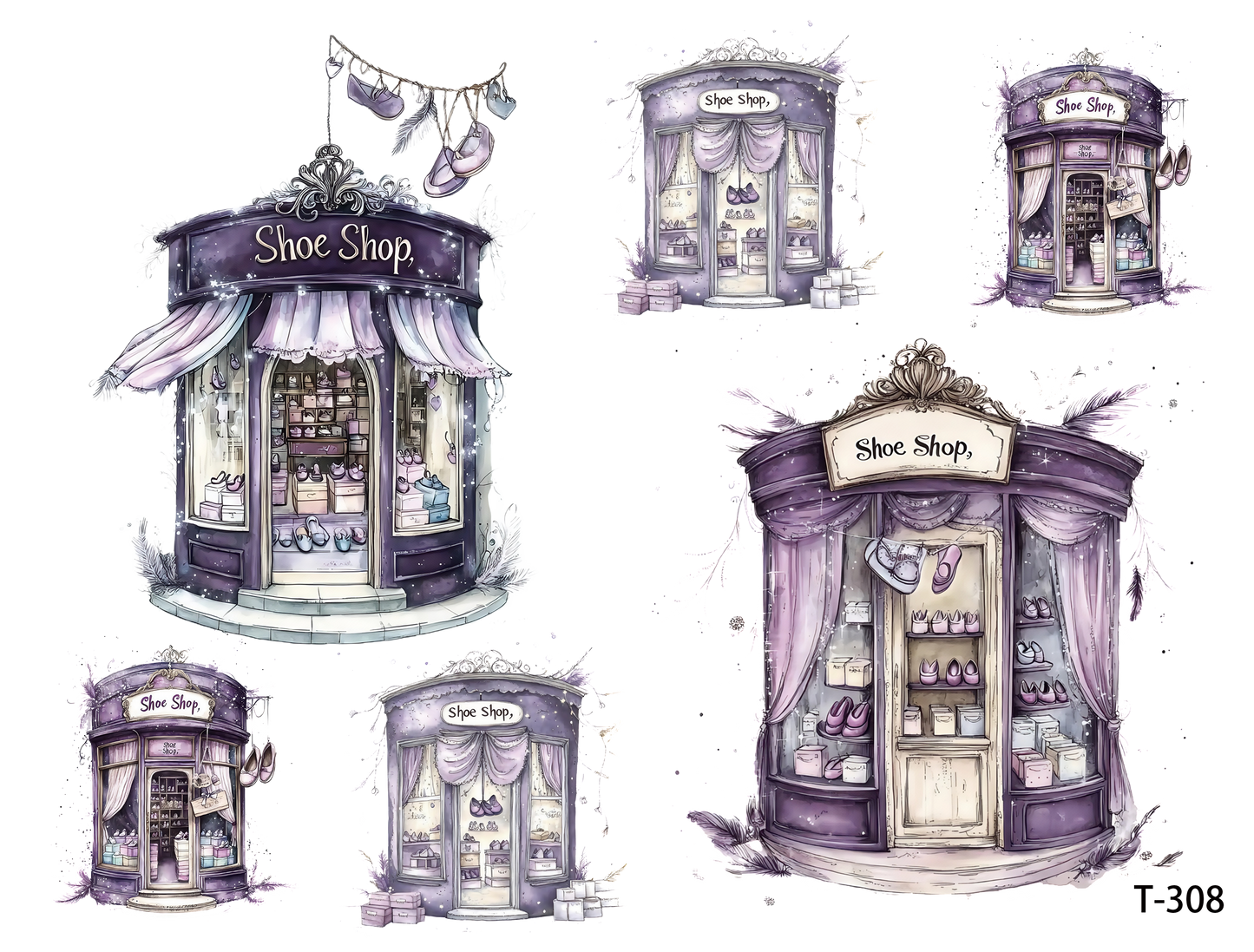 T301-T310 3D pre-cut embossed sticker 1pcs(4.92*3.74 inch) T308