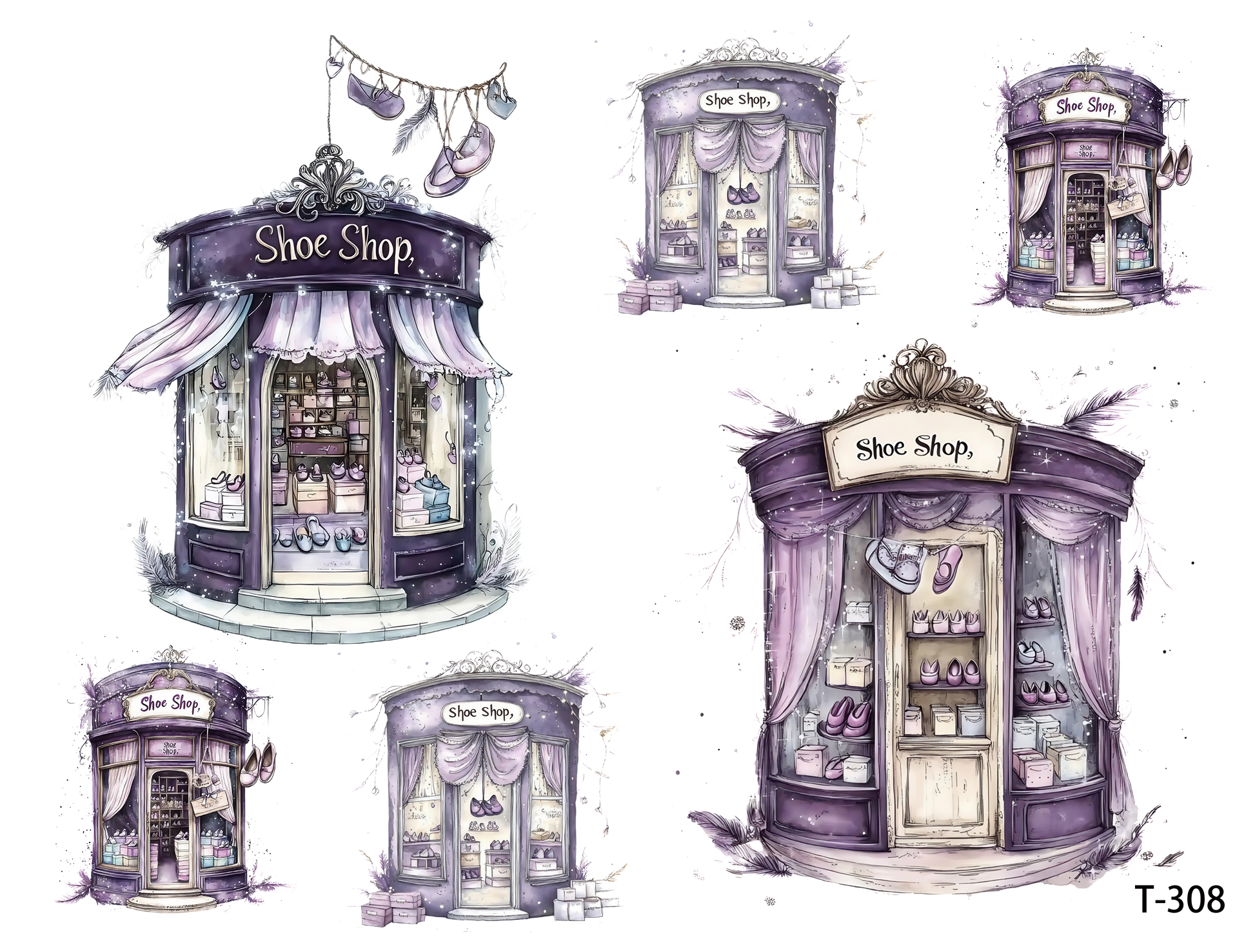 T301-T310 3D pre-cut embossed sticker 1pcs(4.92*3.74 inch) T308