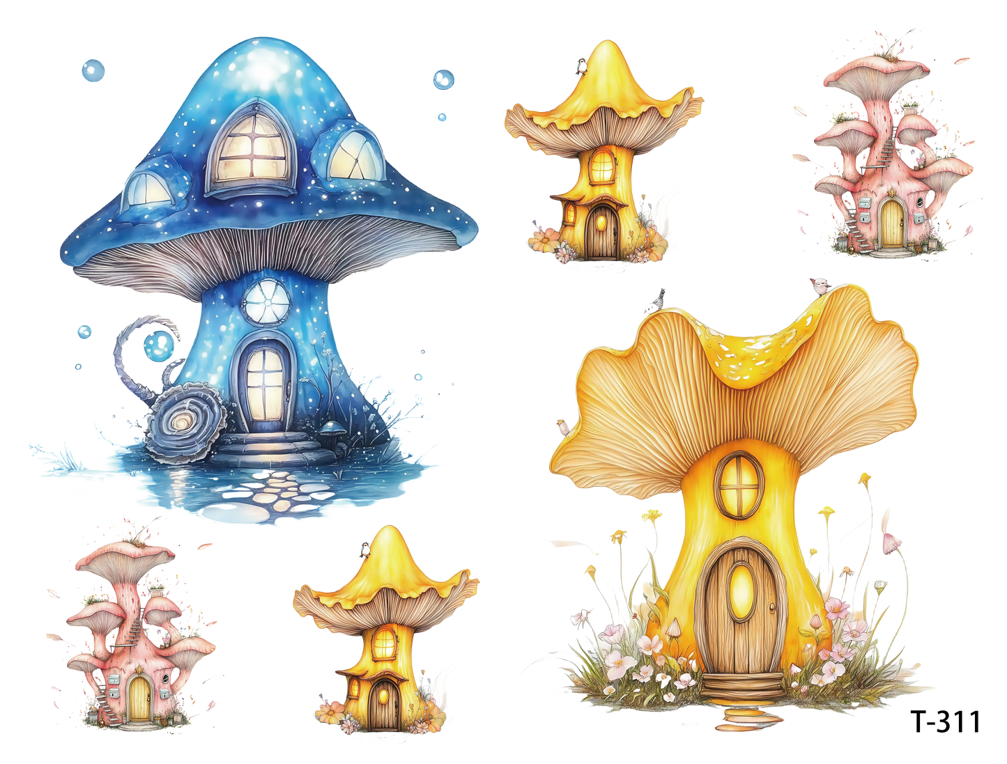 T311-T320 3D pre-cut embossed sticker 1pcs(4.92*3.74 inch) T311