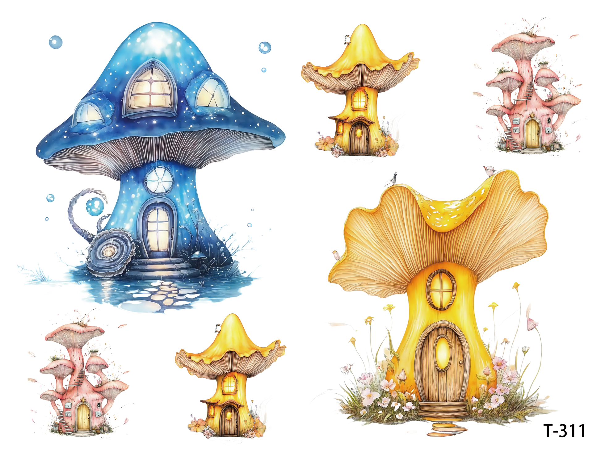 T311-T320 3D pre-cut embossed sticker 1pcs(4.92*3.74 inch) T311