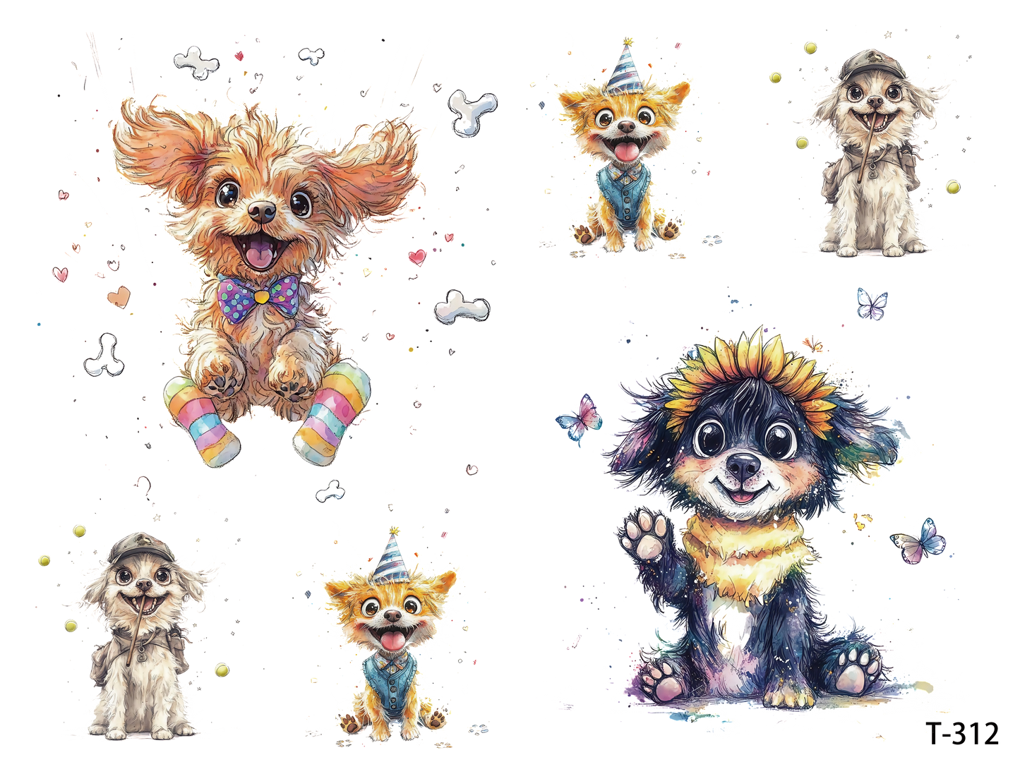 T311-T320 3D pre-cut embossed sticker 1pcs(4.92*3.74 inch) T312