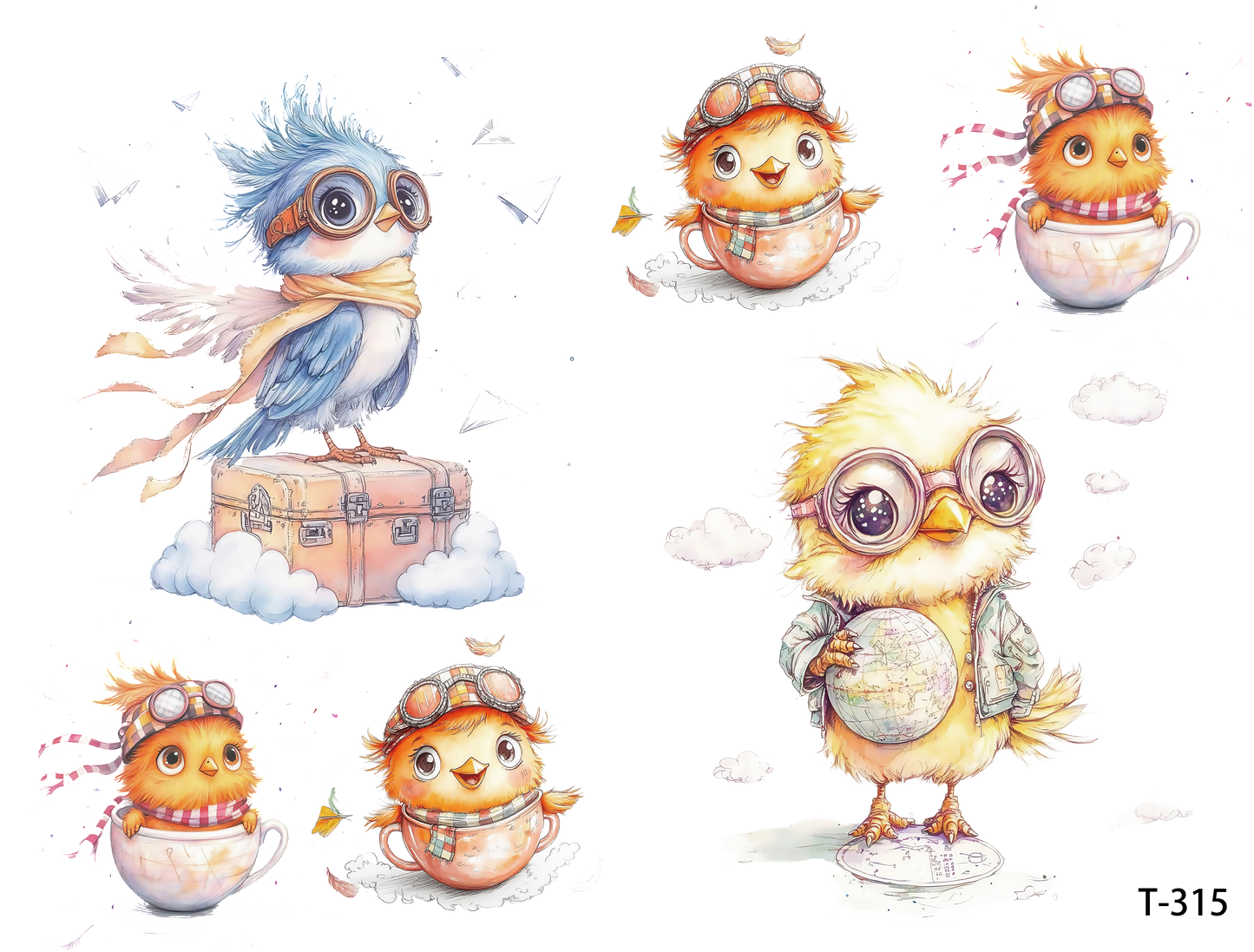 T311-T320 3D pre-cut embossed sticker 1pcs(4.92*3.74 inch) T315