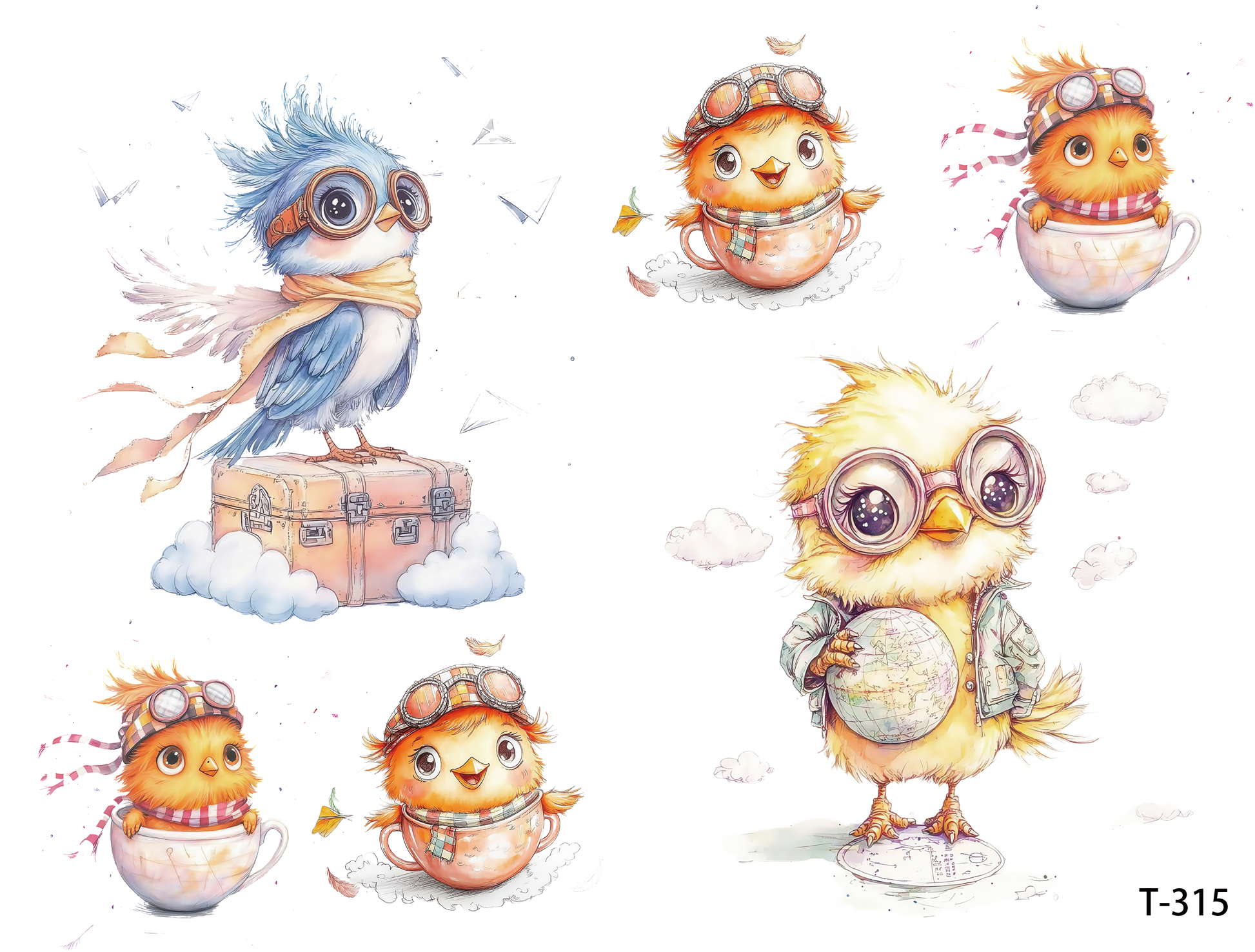 T311-T320 3D pre-cut embossed sticker 1pcs(4.92*3.74 inch) T315