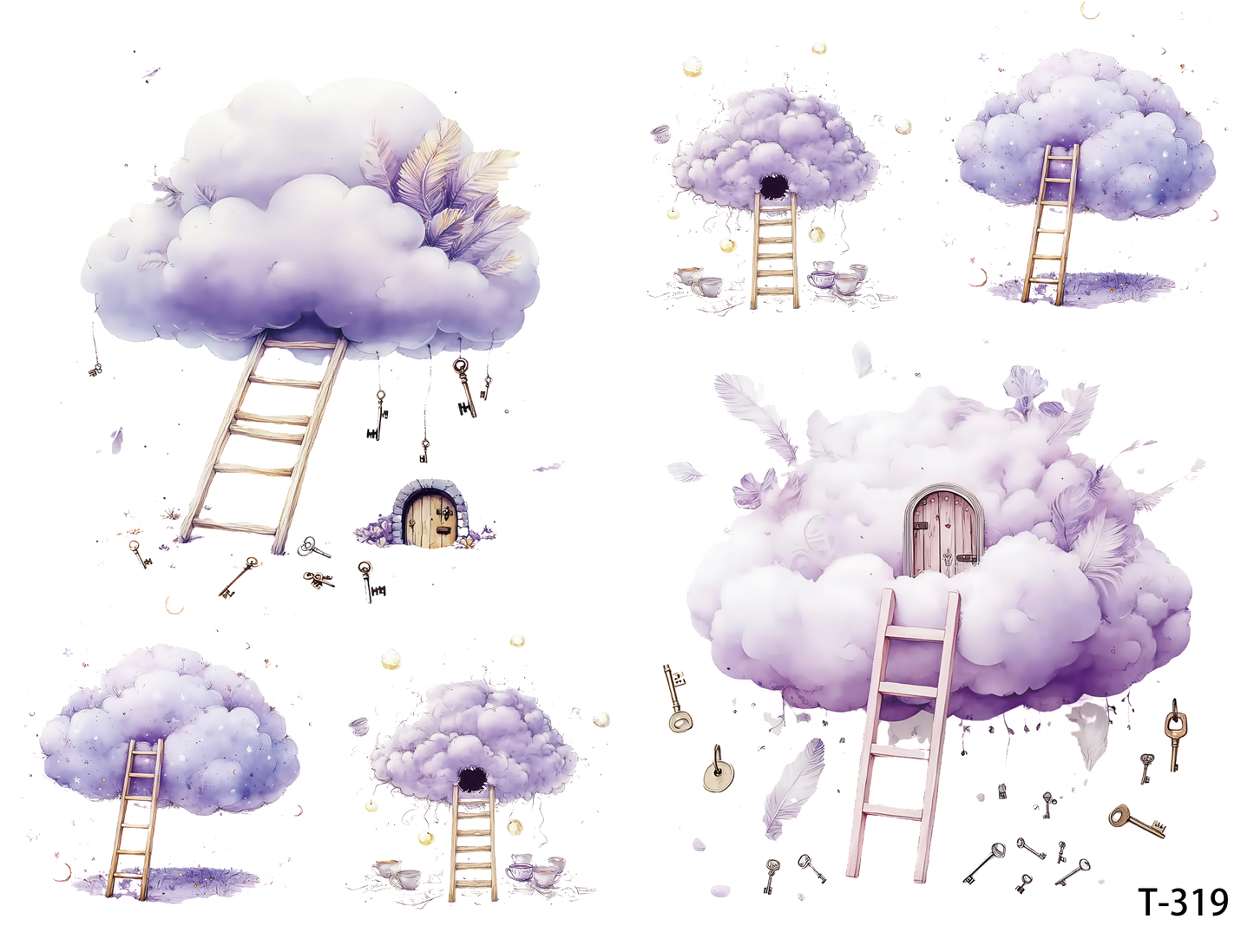 T311-T320 3D pre-cut embossed sticker 1pcs(4.92*3.74 inch) T319