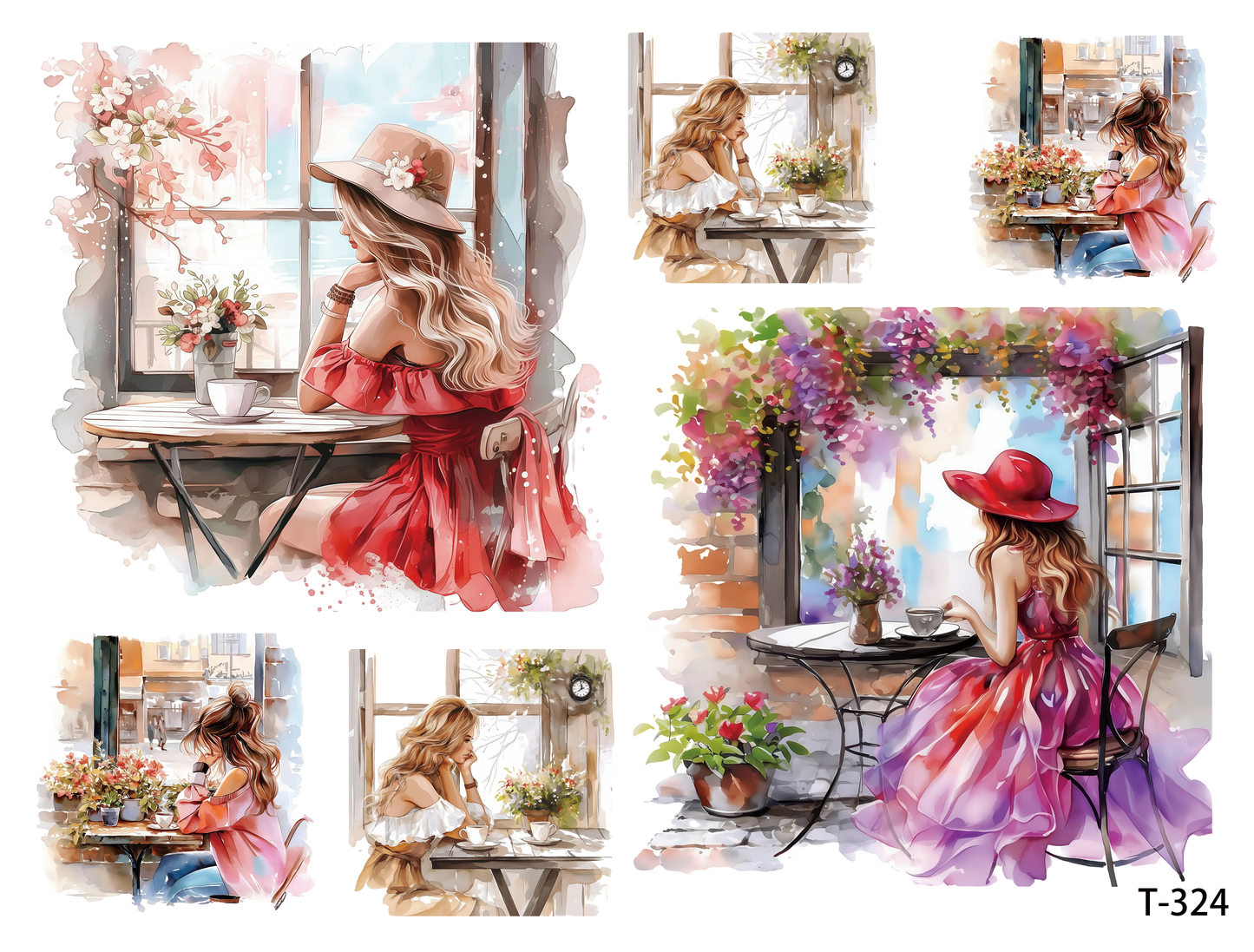 T321-T330 3D pre-cut embossed sticker 1pcs(4.92*3.74 inch) T324