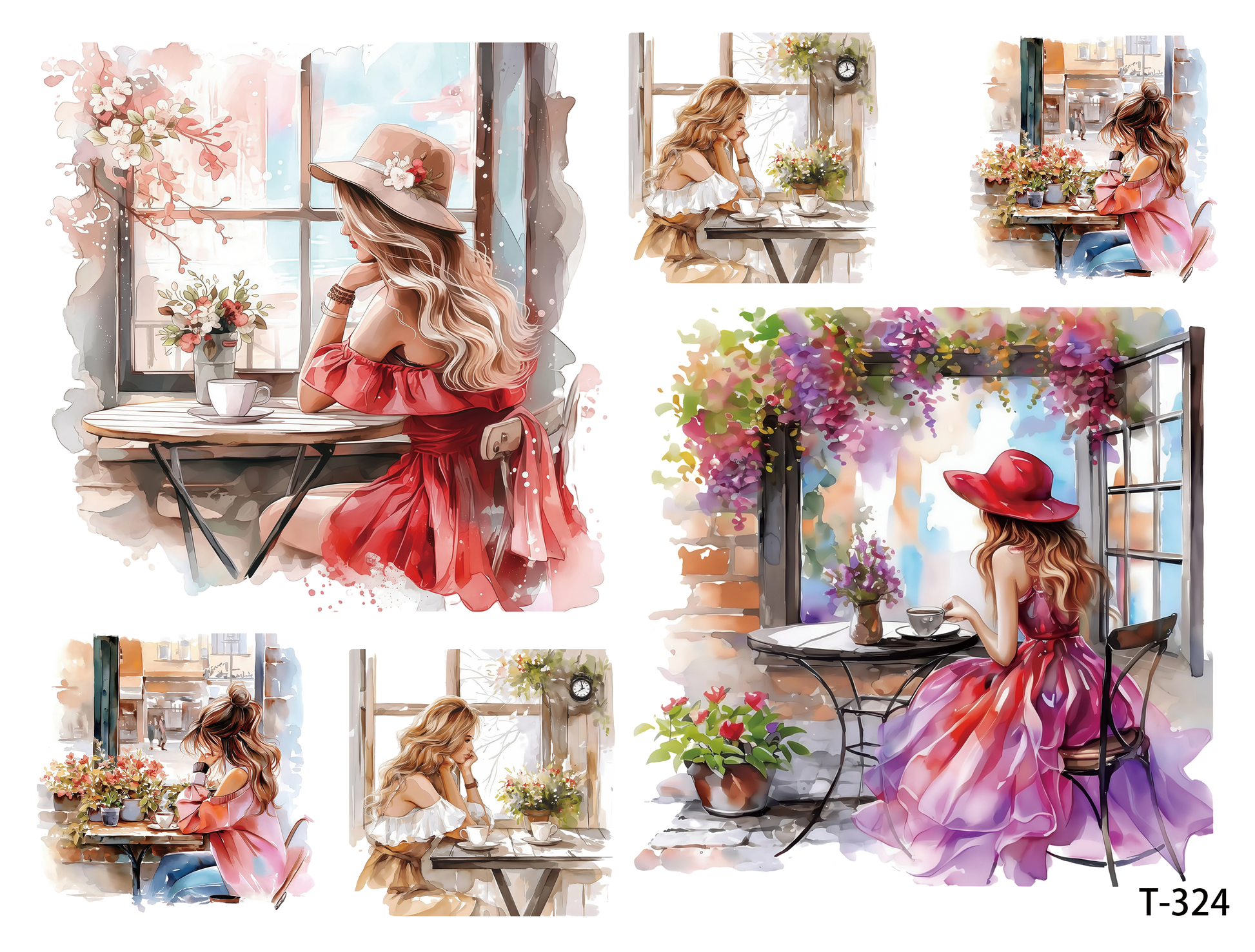 T321-T330 3D pre-cut embossed sticker 1pcs(4.92*3.74 inch) T324