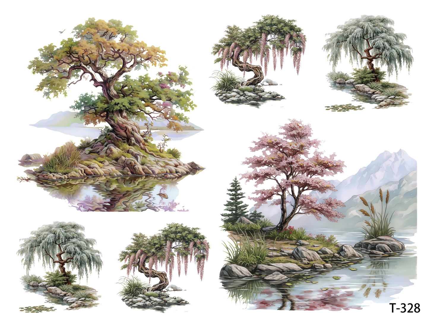 T321-T330 3D pre-cut embossed sticker 1pcs(4.92*3.74 inch) T328