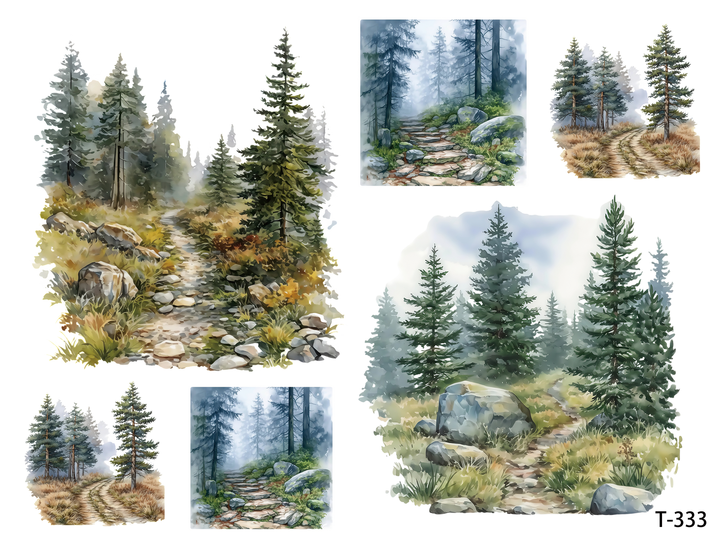 T331-T340 3D pre-cut embossed sticker 1pcs(4.92*3.74 inch) T333