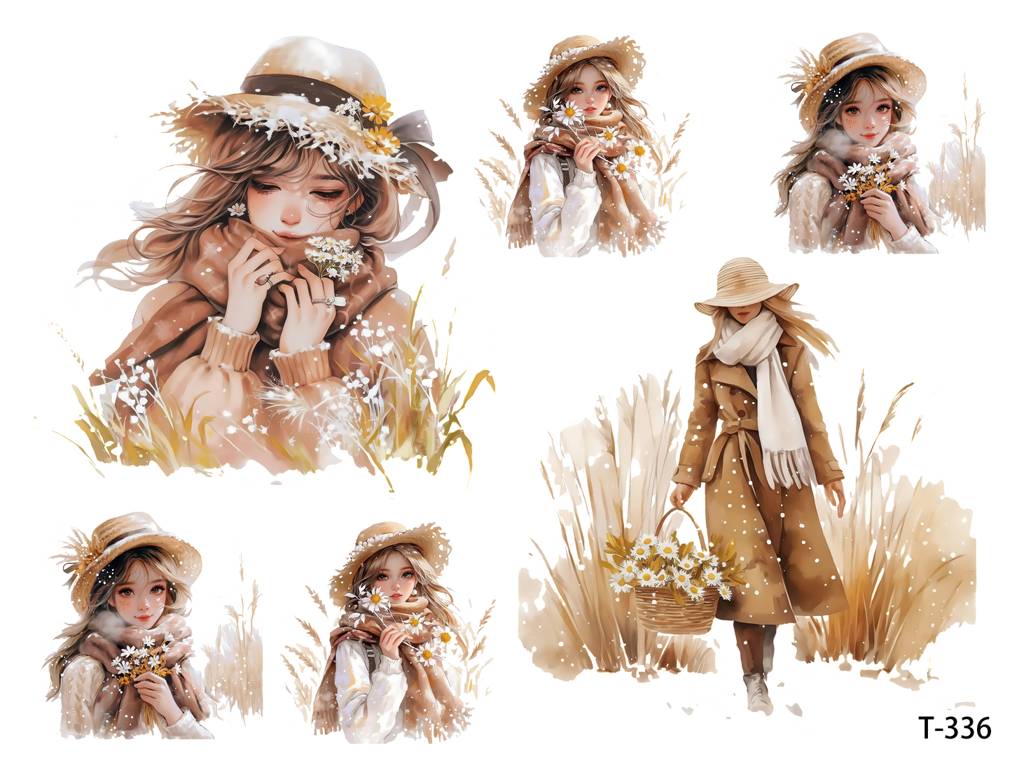 T331-T340 3D pre-cut embossed sticker 1pcs(4.92*3.74 inch) T336