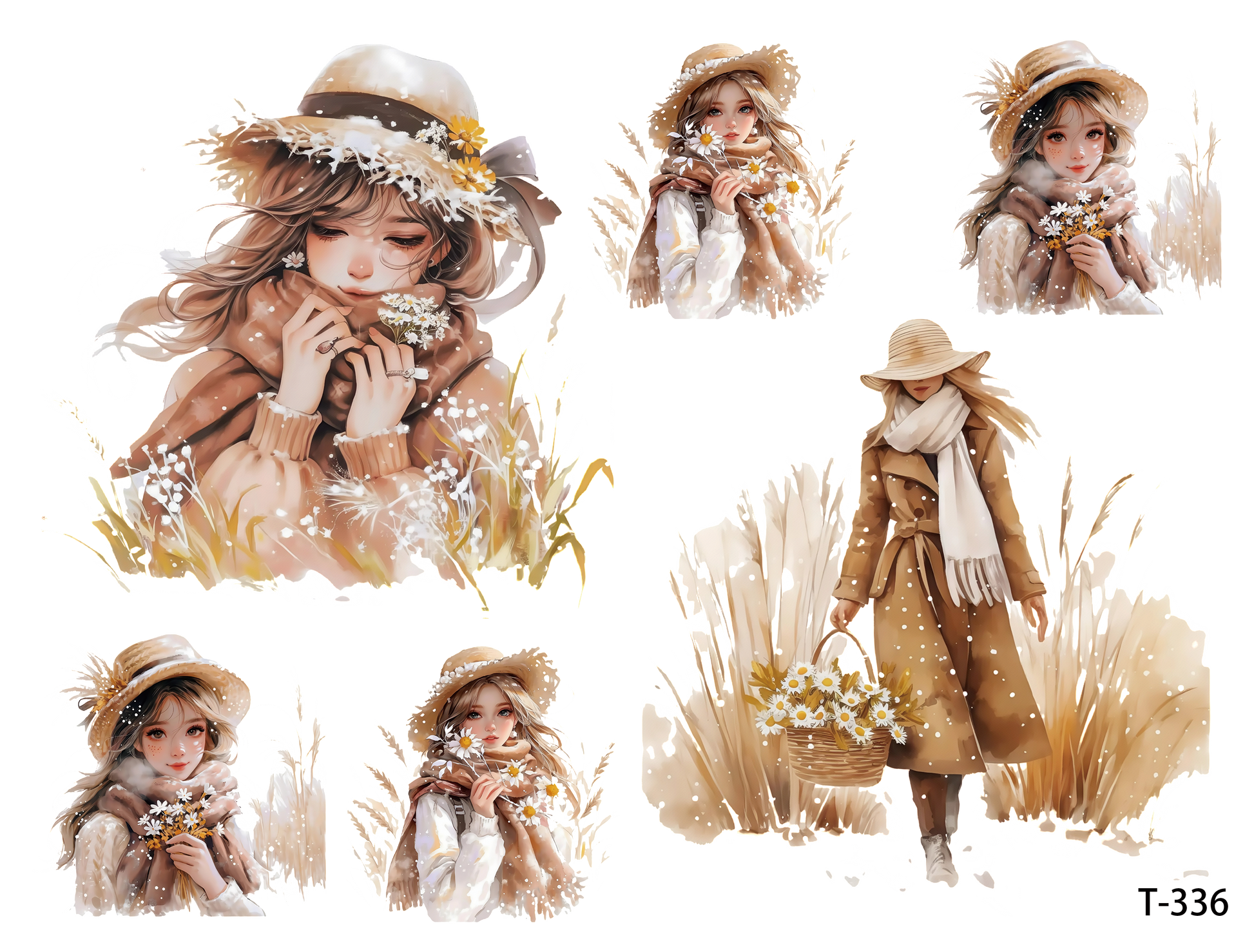 T331-T340 3D pre-cut embossed sticker 1pcs(4.92*3.74 inch) T336