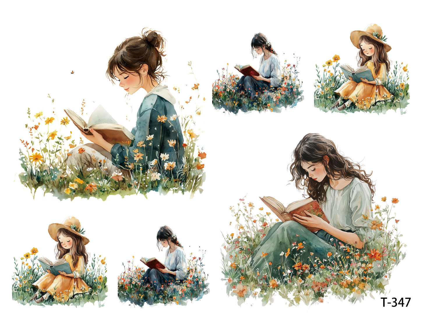 T341-T350 3D pre-cut embossed sticker 1pcs(4.92*3.74 inch) T347