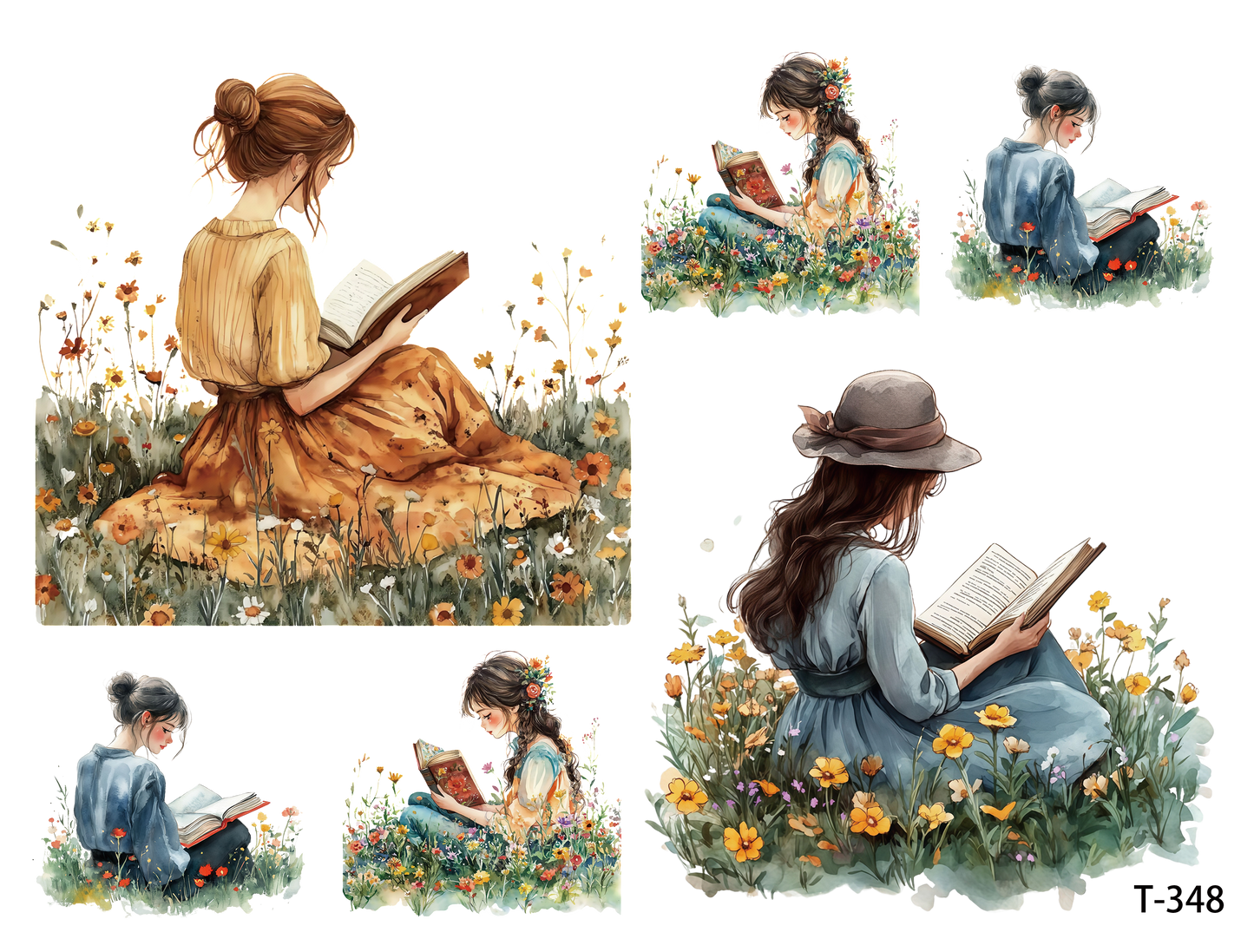 T341-T350 3D pre-cut embossed sticker 1pcs(4.92*3.74 inch) T348