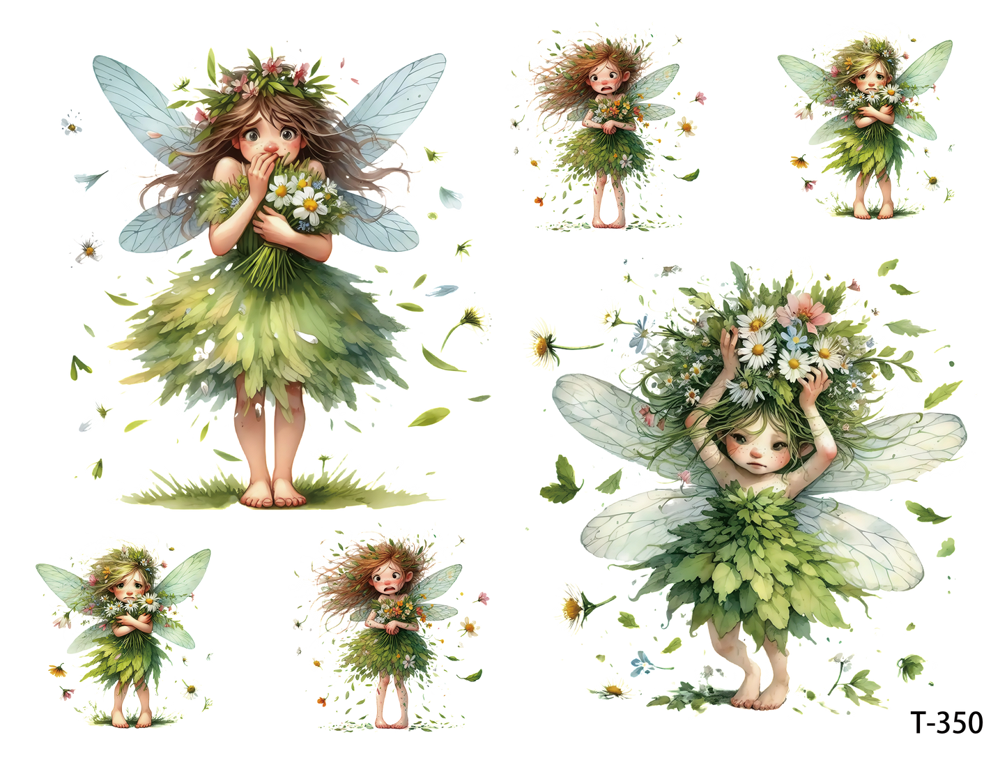 T341-T350 3D pre-cut embossed sticker 1pcs(4.92*3.74 inch) T350