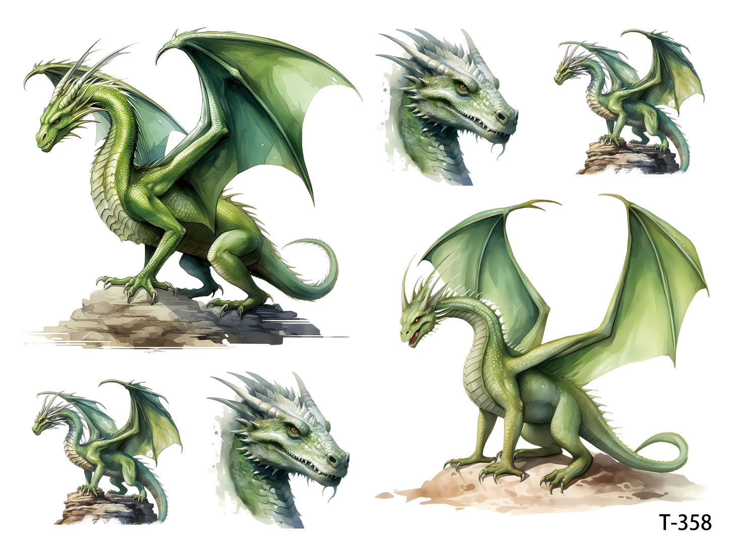 T351-T360 3D pre-cut embossed sticker 1pcs(4.92*3.74 inch) T358