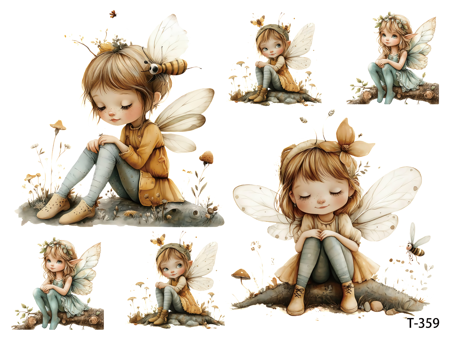 T351-T360 3D pre-cut embossed sticker 1pcs(4.92*3.74 inch) T359