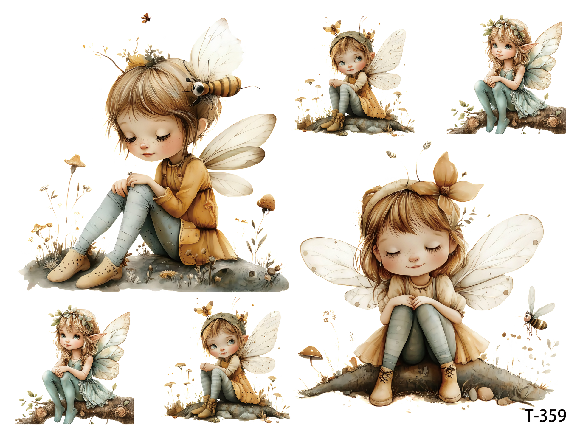 T351-T360 3D pre-cut embossed sticker 1pcs(4.92*3.74 inch) T359