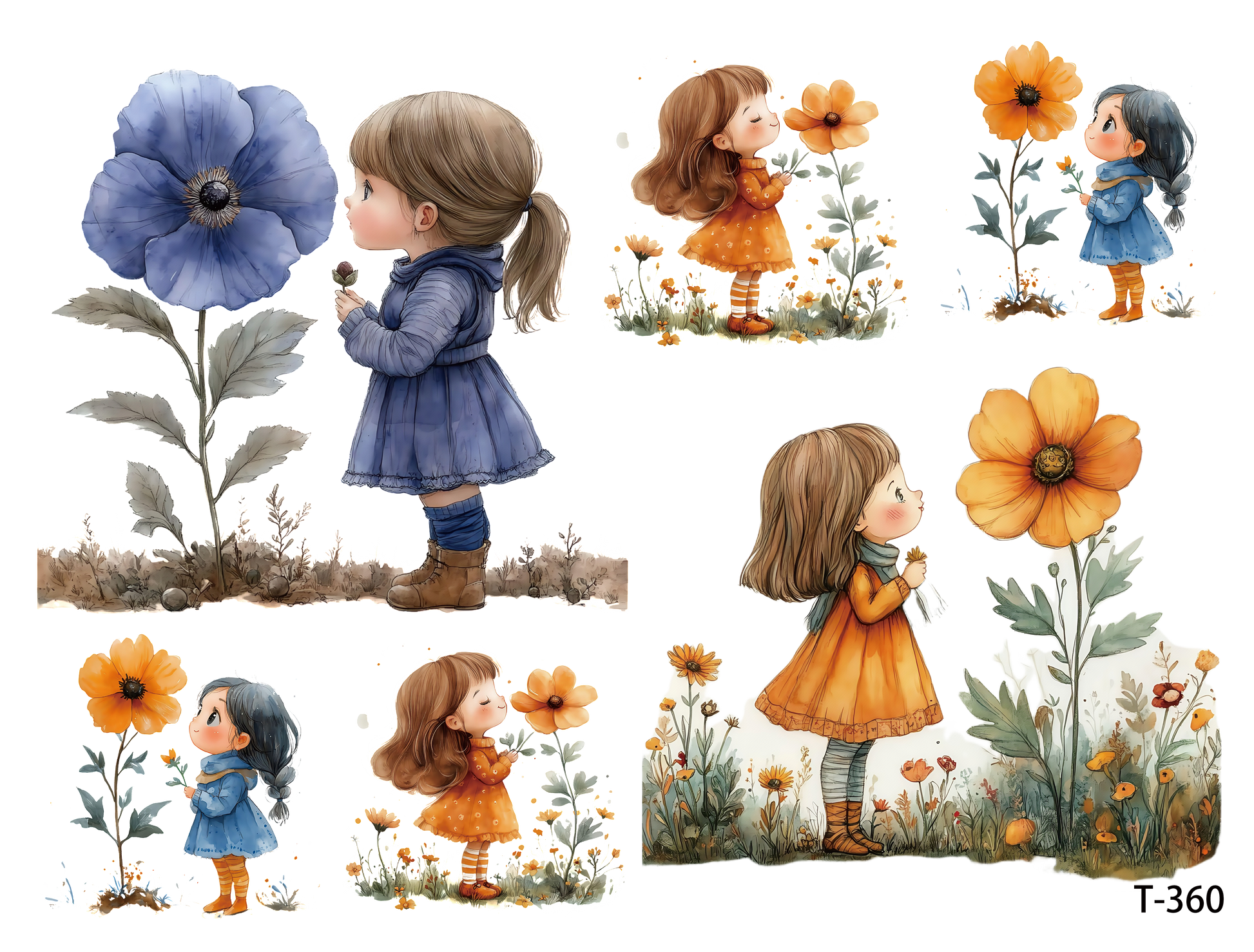 T351-T360 3D pre-cut embossed sticker 1pcs(4.92*3.74 inch) T360