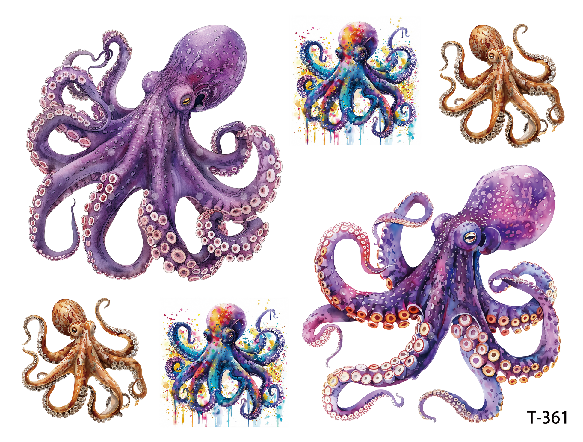 T361-T370 3D pre-cut embossed sticker 1pcs(4.92*3.74 inch) T361