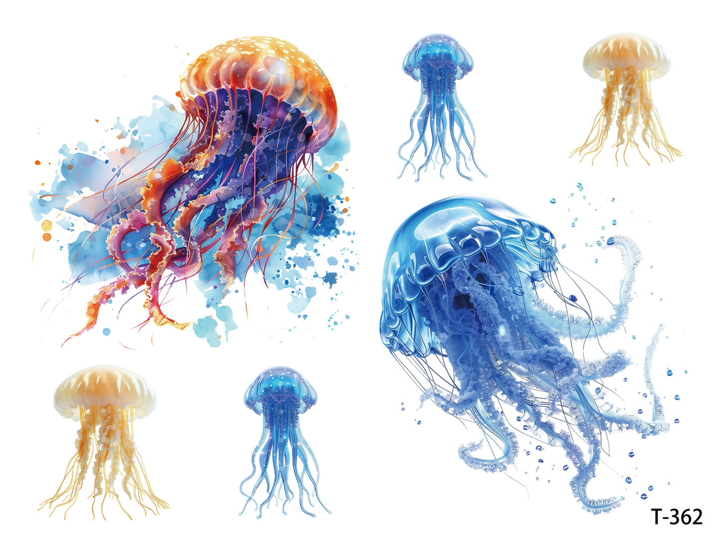 T361-T370 3D pre-cut embossed sticker 1pcs(4.92*3.74 inch) T362