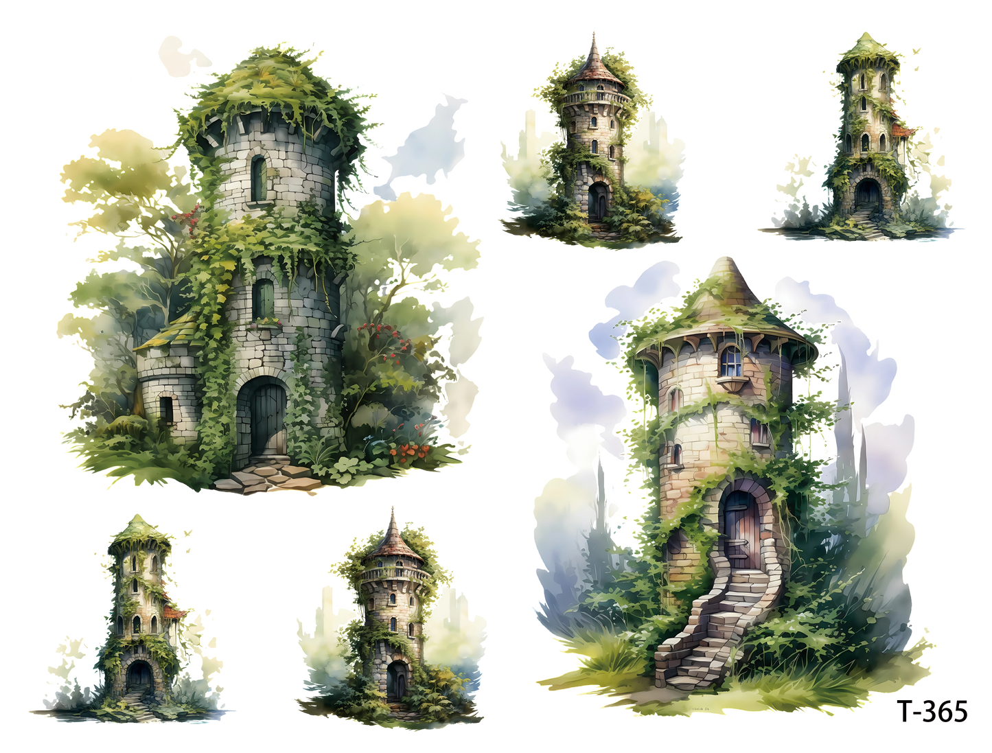 T361-T370 3D pre-cut embossed sticker 1pcs(4.92*3.74 inch) T365