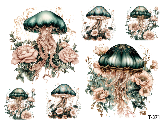 T371-T380 3D pre-cut embossed sticker 1pcs(4.92*3.74 inch) T371