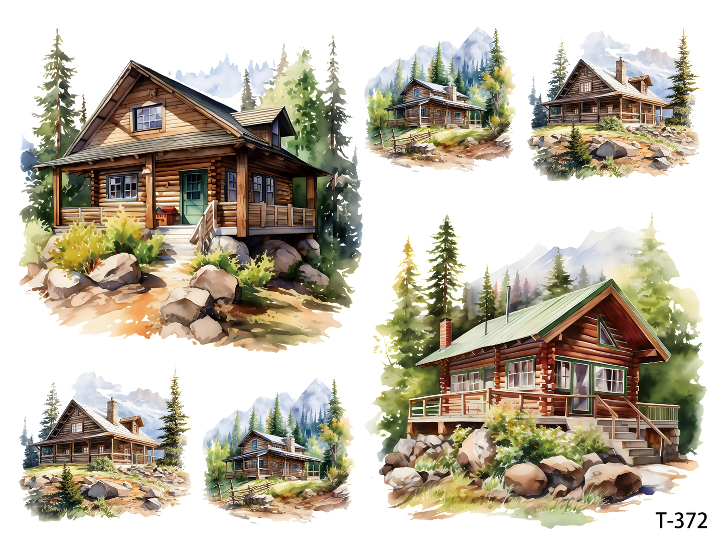 T371-T380 3D pre-cut embossed sticker 1pcs(4.92*3.74 inch) T372