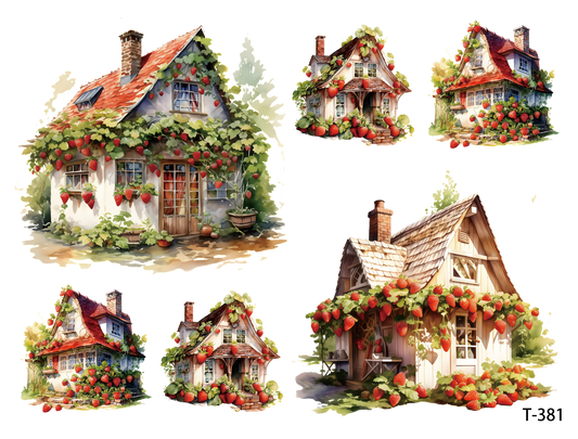 T381-T390 3D pre-cut embossed sticker 1pcs(4.92*3.74 inch) T381