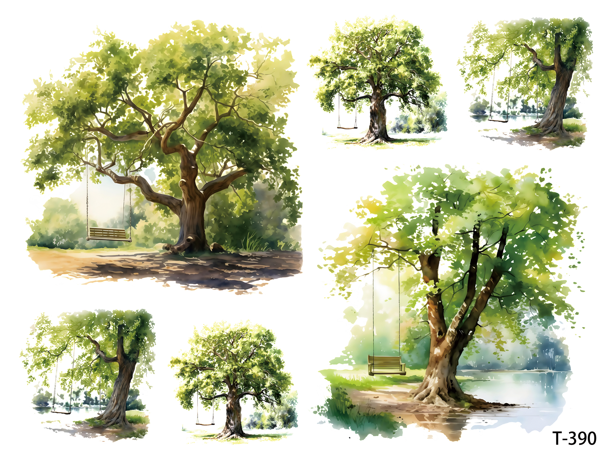 T381-T390 3D pre-cut embossed sticker 1pcs(4.92*3.74 inch) T390