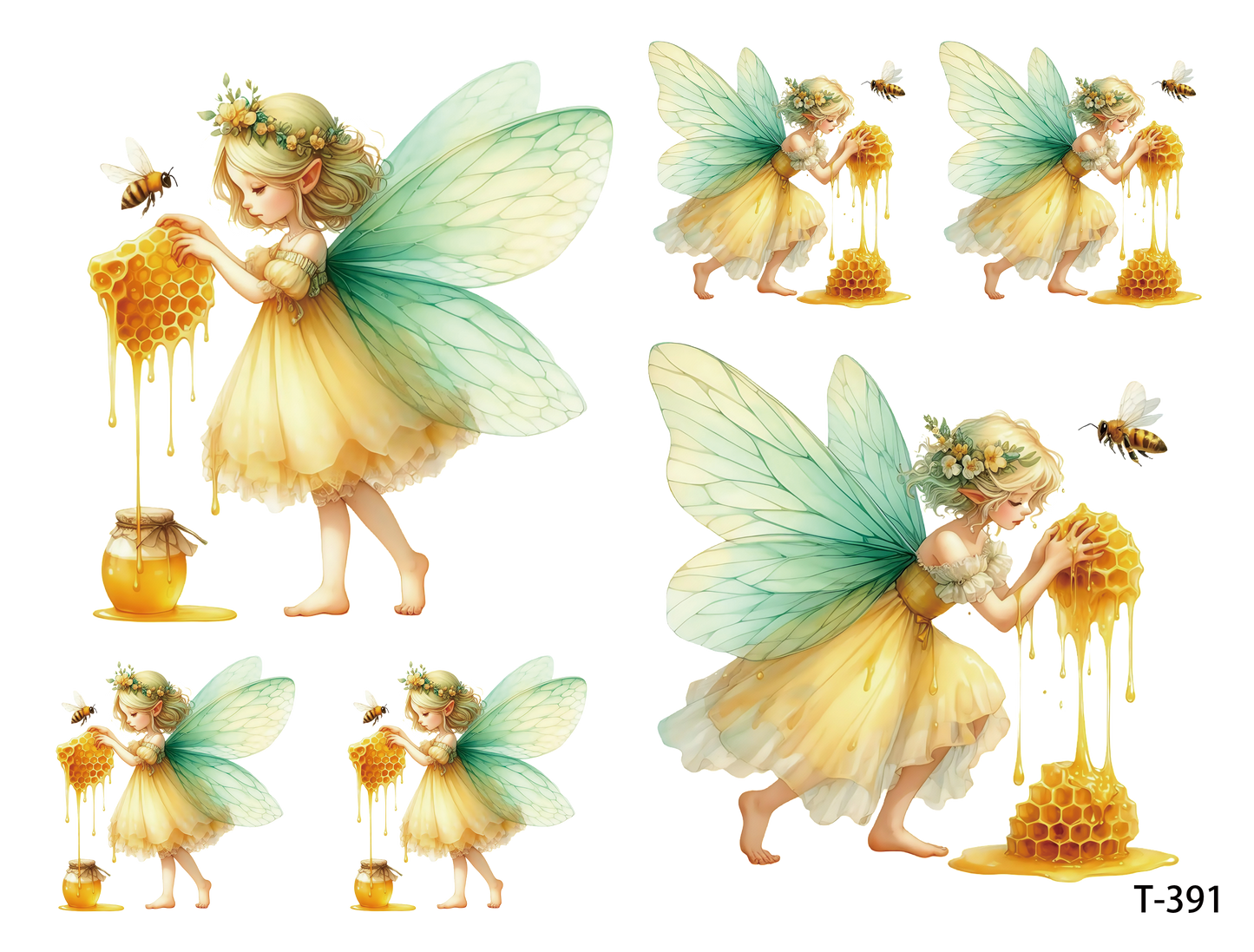 T391-T400 3D pre-cut embossed sticker 1pcs(4.92*3.74 inch) T391