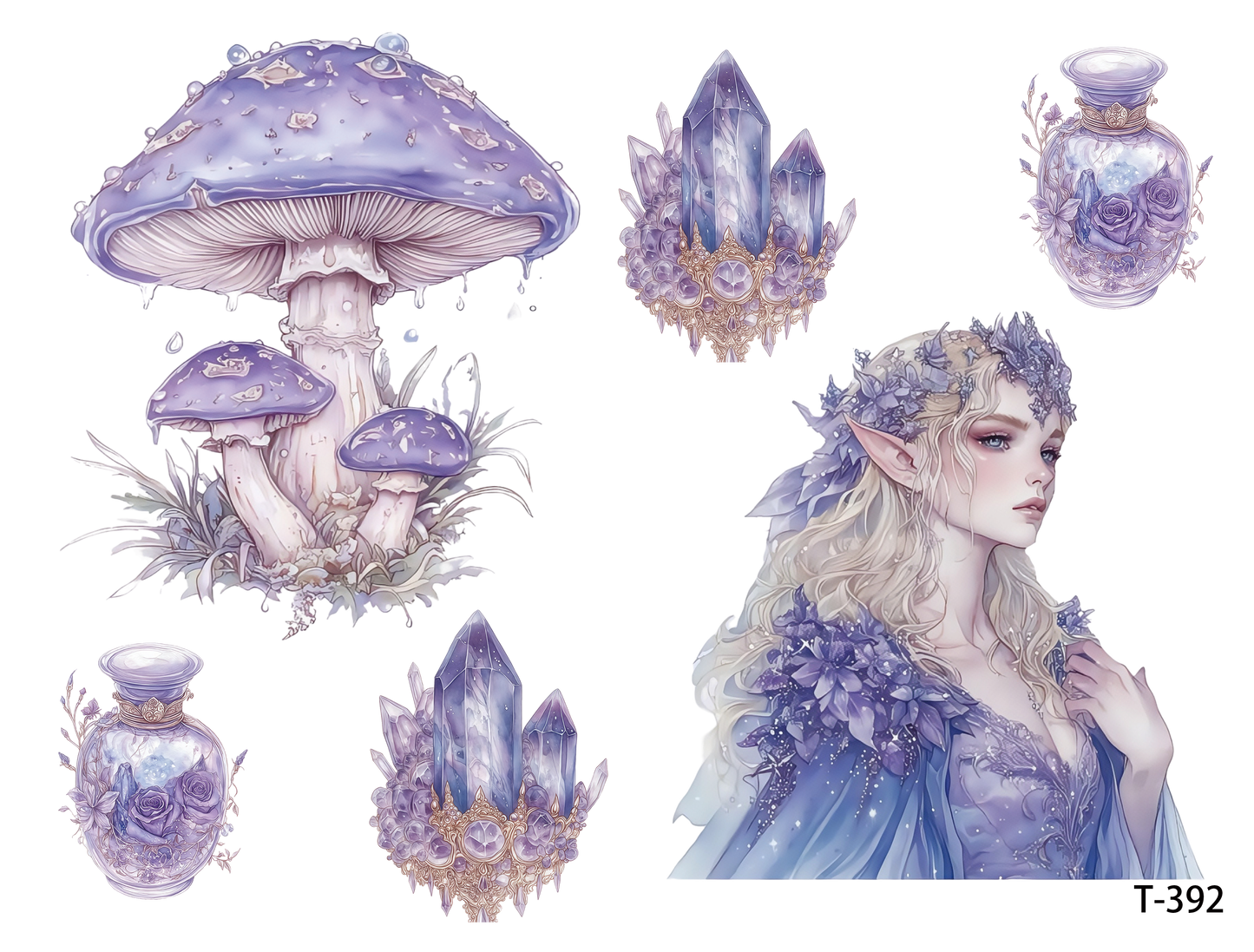 T391-T400 3D pre-cut embossed sticker 1pcs(4.92*3.74 inch) T392