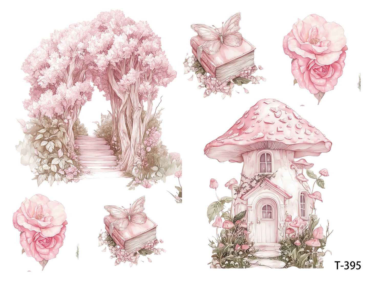 T391-T400 3D pre-cut embossed sticker 1pcs(4.92*3.74 inch) T395