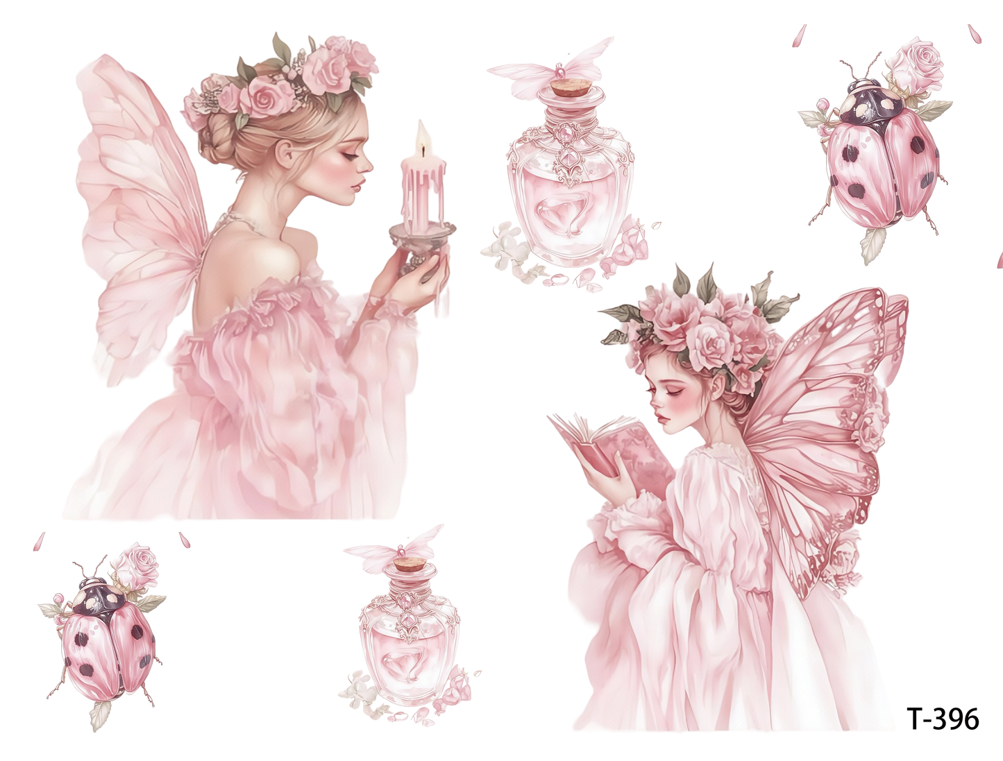 T391-T400 3D pre-cut embossed sticker 1pcs(4.92*3.74 inch) T396