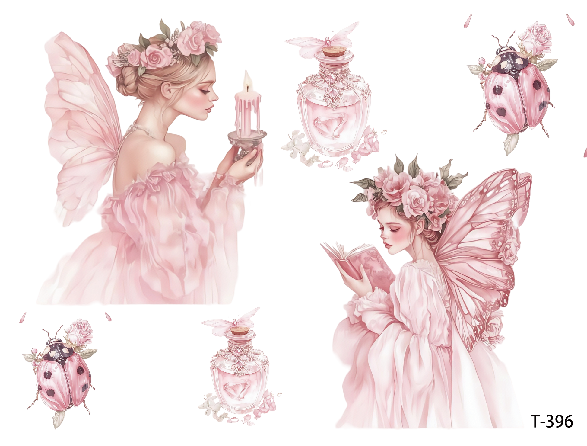 T391-T400 3D pre-cut embossed sticker 1pcs(4.92*3.74 inch) T396