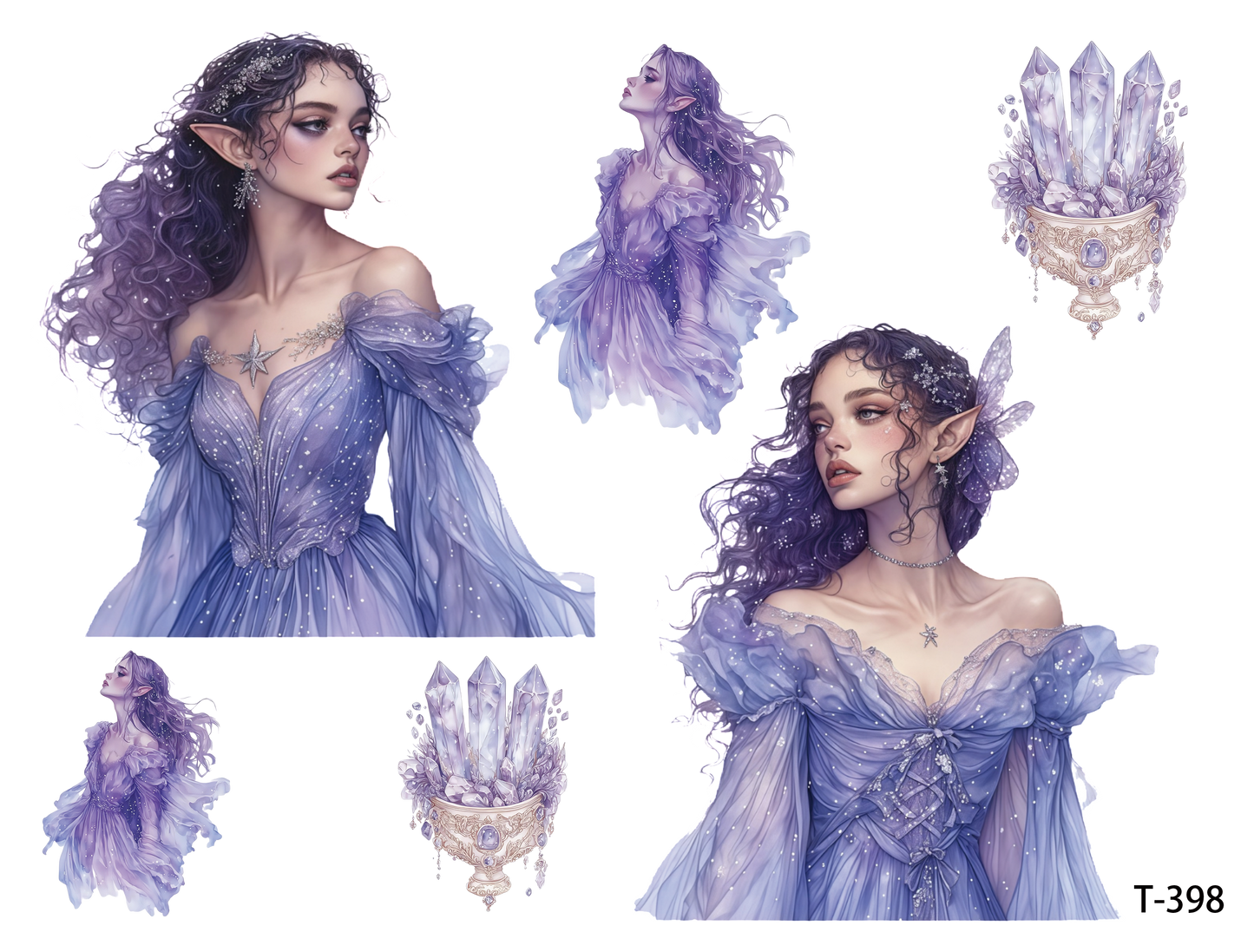 T391-T400 3D pre-cut embossed sticker 1pcs(4.92*3.74 inch) T398