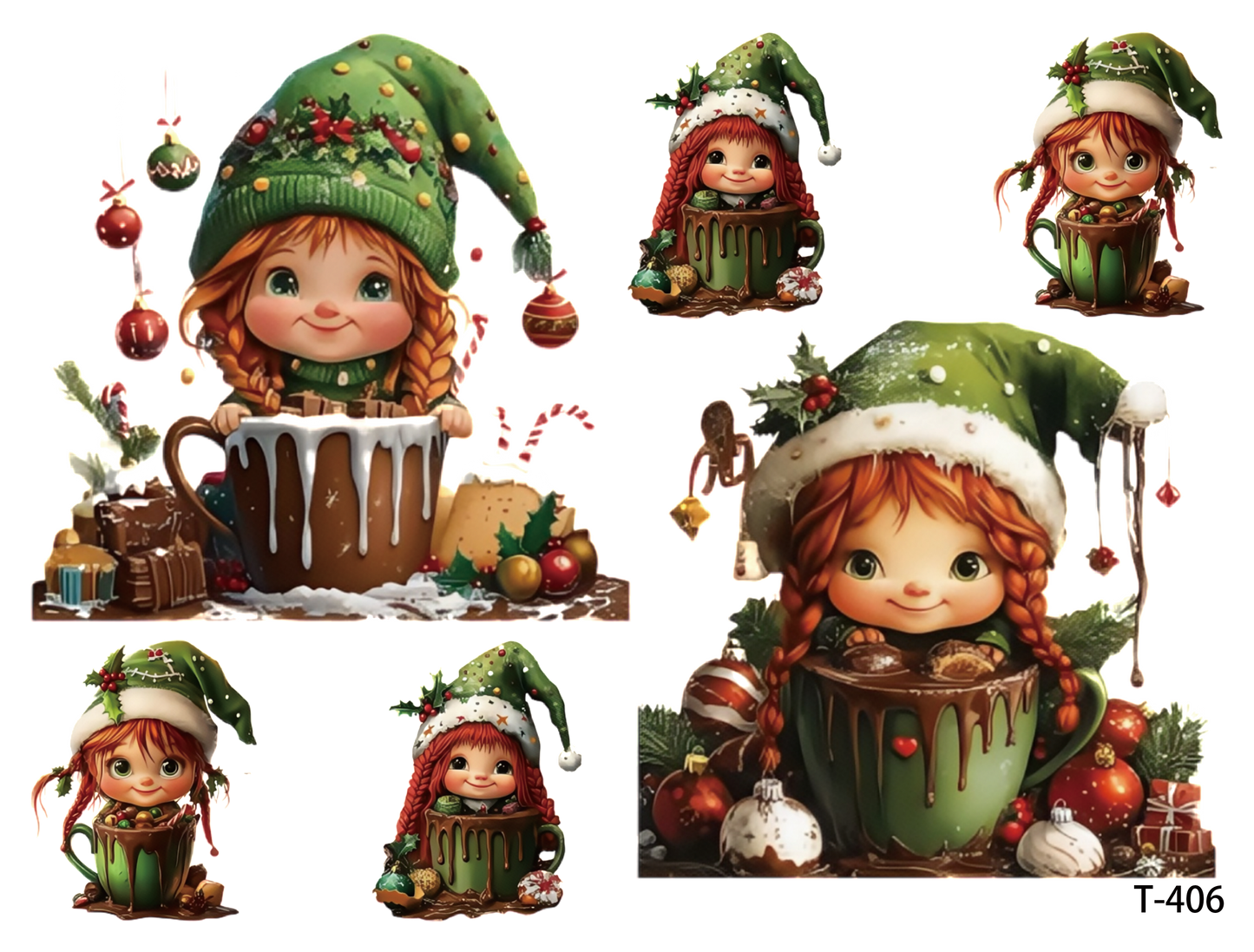 T401-T408 3D pre-cut embossed sticker 1pcs(4.92*3.74 inch) T406