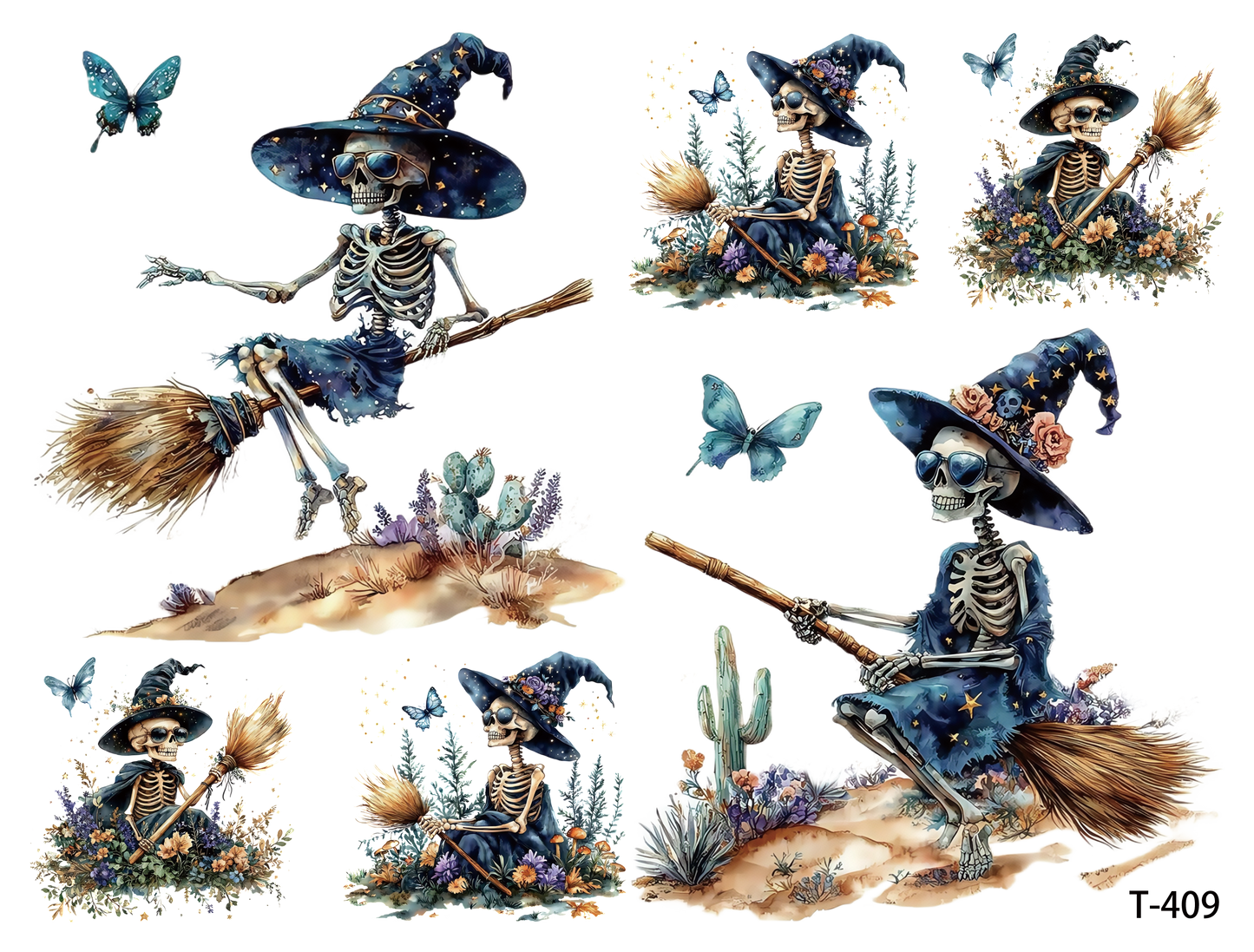 T409-T410 3D pre-cut embossed sticker 1pcs （4.92*3.74 inch） T409