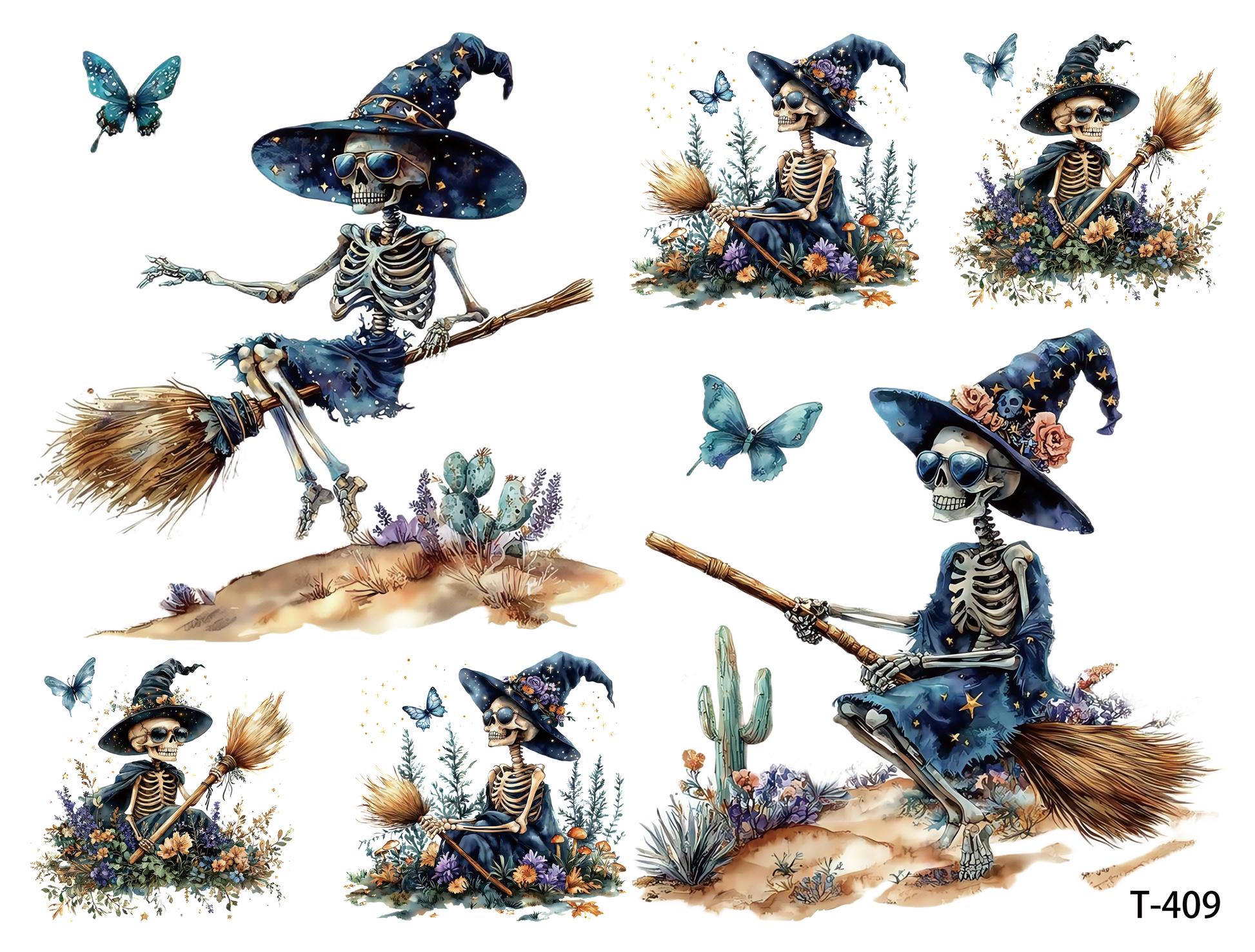 T409-T410 3D pre-cut embossed sticker 1pcs （4.92*3.74 inch） T409