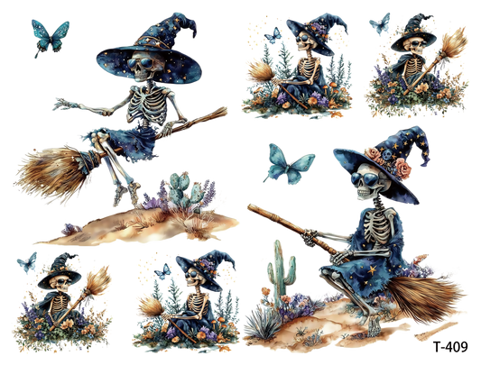 T409-T410 3D pre-cut embossed sticker 1pcs （4.92*3.74 inch） T409