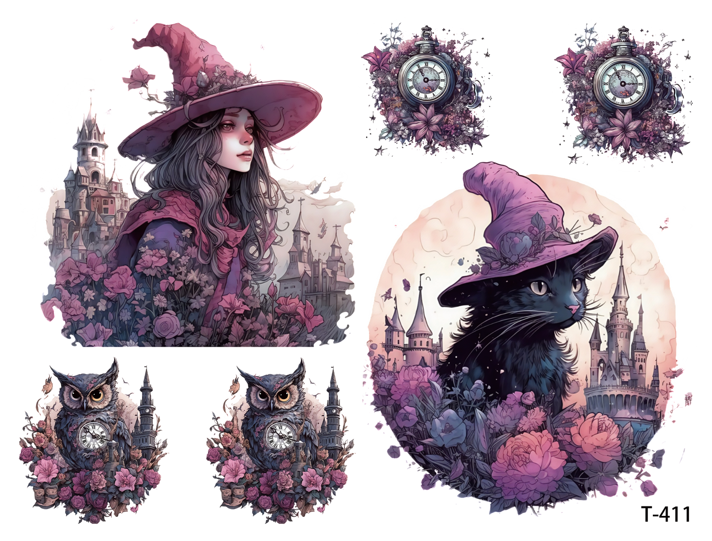 T4111-T420 3D pre-cut embossed sticker 1pcs (4.92*3.74 inch) T411