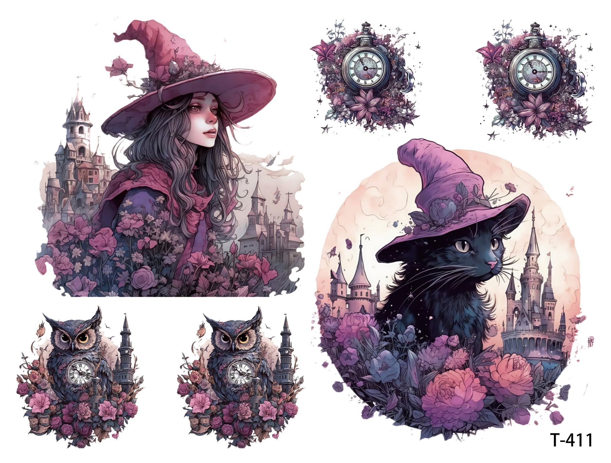 T4111-T420 3D pre-cut embossed sticker 1pcs (4.92*3.74 inch) T411