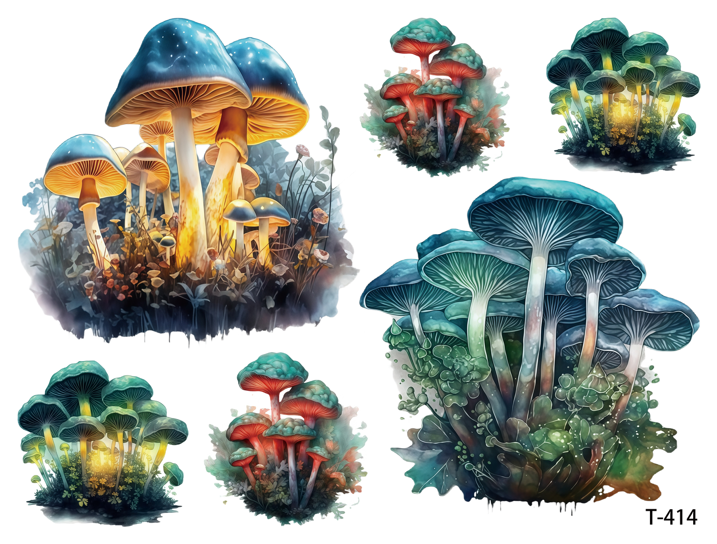 T4111-T420 3D pre-cut embossed sticker 1pcs (4.92*3.74 inch) T414