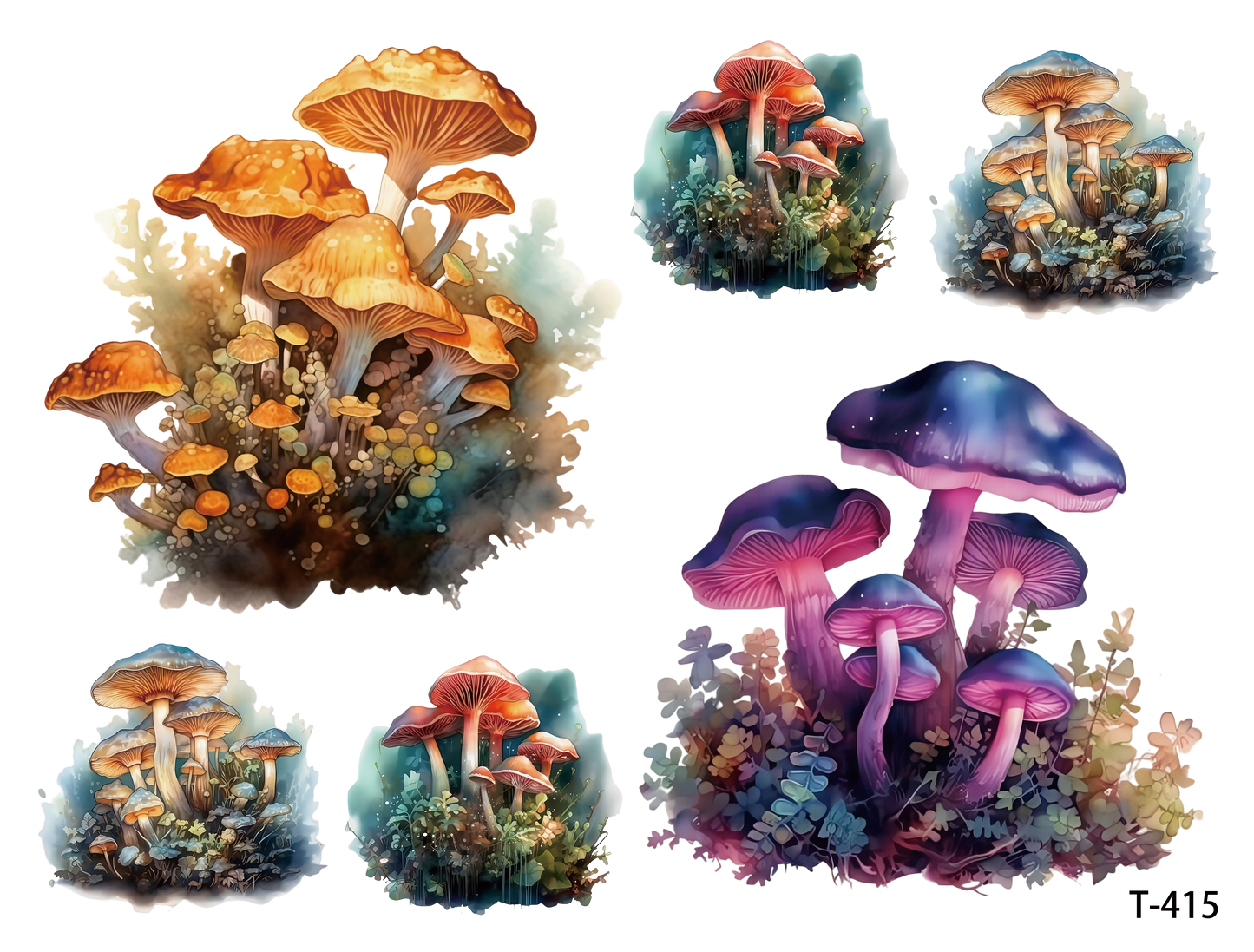 T4111-T420 3D pre-cut embossed sticker 1pcs (4.92*3.74 inch) T415