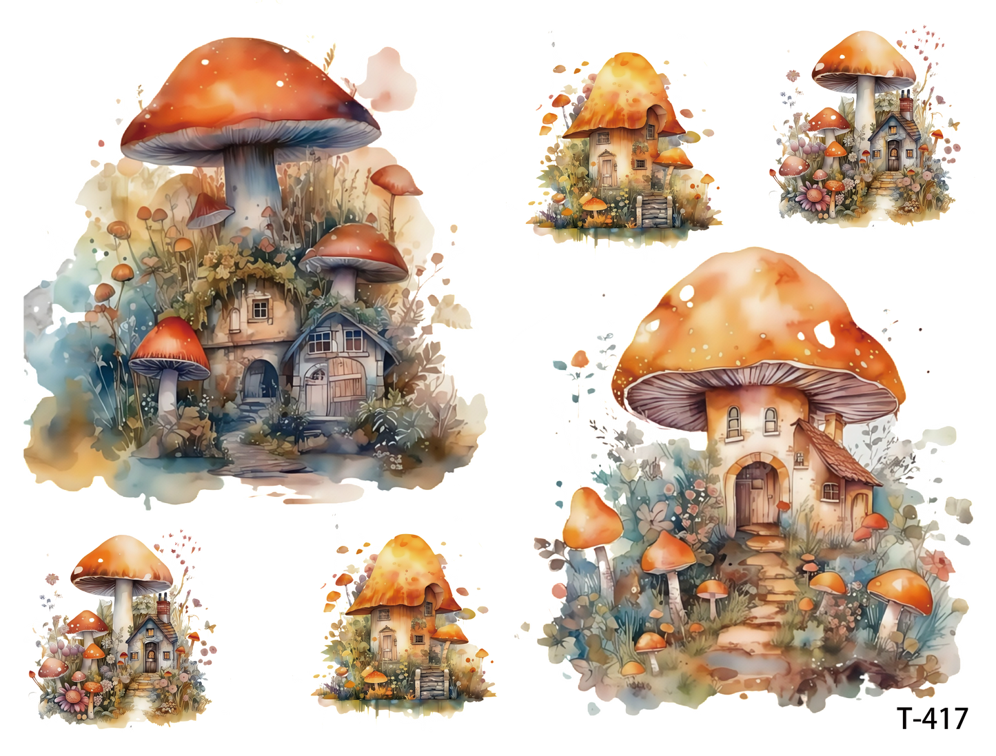 T4111-T420 3D pre-cut embossed sticker 1pcs (4.92*3.74 inch) T417