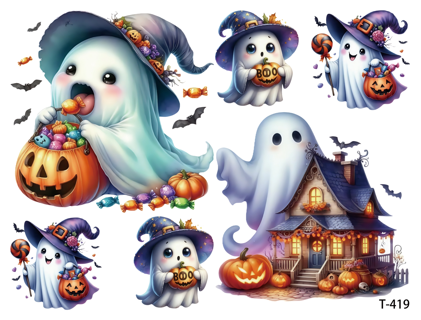 T4111-T420 3D pre-cut embossed sticker 1pcs (4.92*3.74 inch) T419