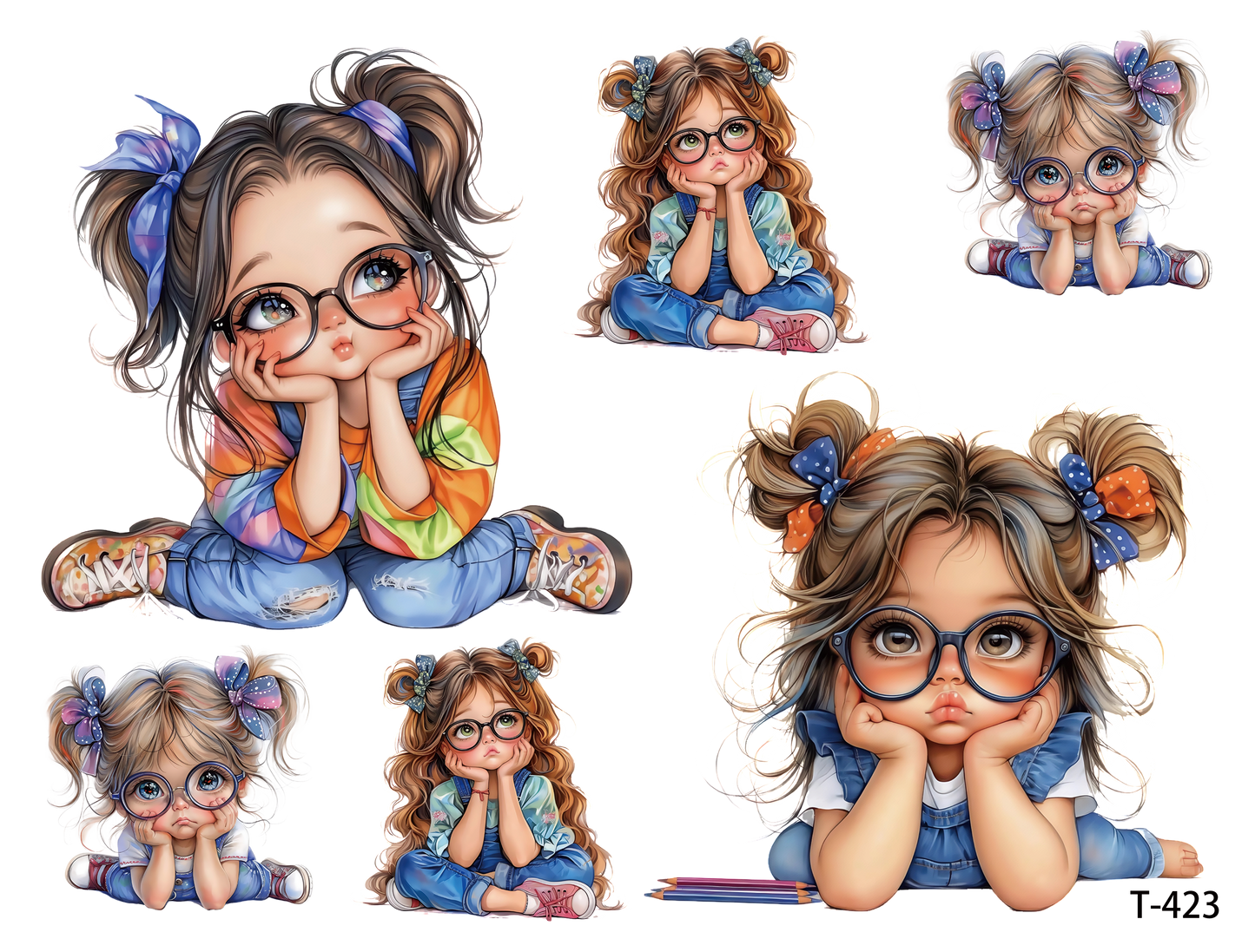 T421-T430 3D pre-cut embossed sticker 1pcs(4.92*3.74 inch) T423